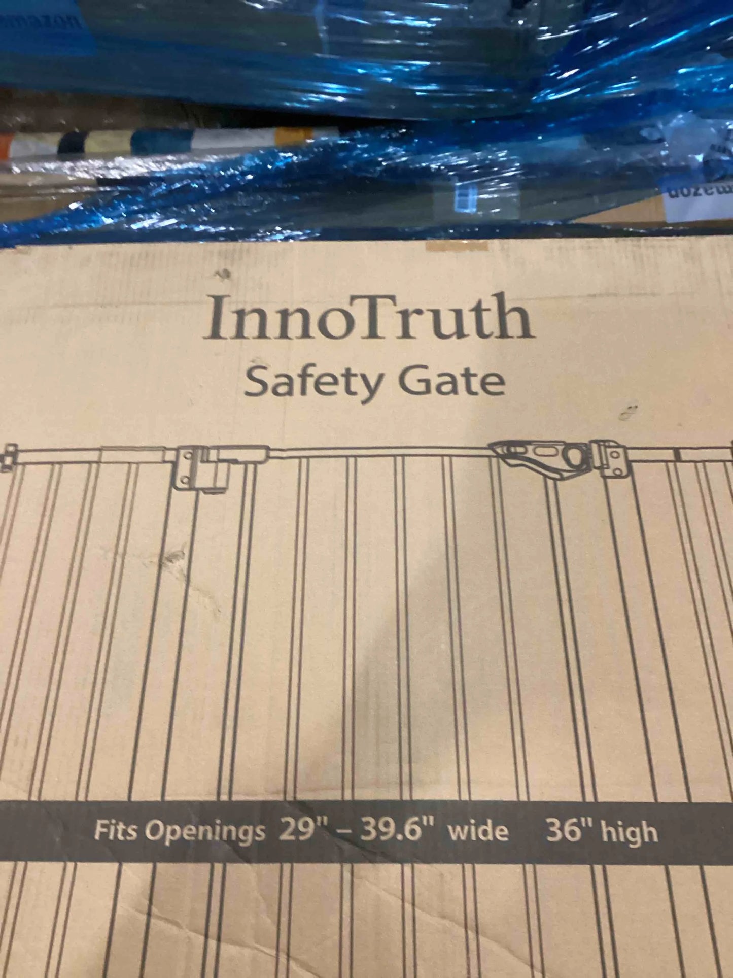 Pure White N/A InnoTruth 29-39.6”Baby Gate for Stairs,36" Extra Tall Dog Gate for The House,Dual-Lock Safety and One Hand Opening Design,Kid Gate for Doorways,Kitchen,Room,Wall-Friendly Pressure Mounted, Pure White, Good Condition condition - View 2