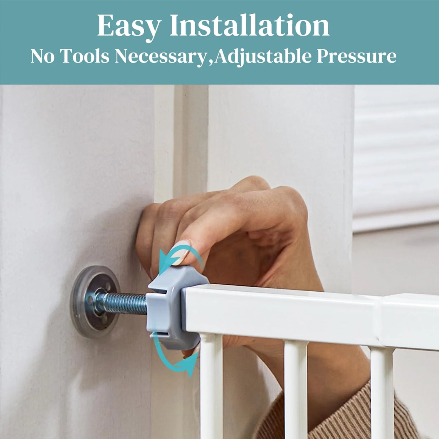 InnoTruth 29-39.6”Baby Gate for Stairs - Pure White - View 9