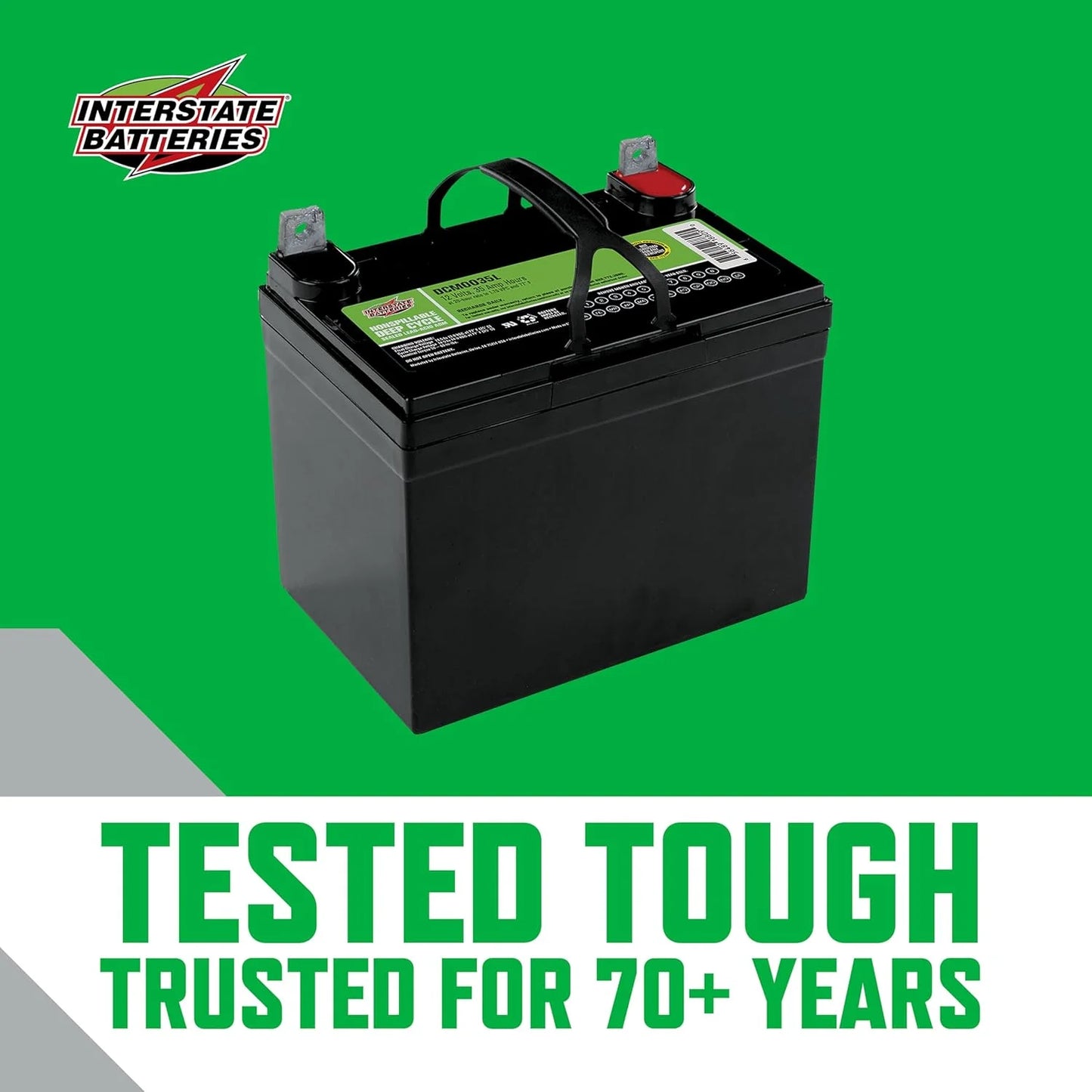 product Interstate Batteries 12V 35Ah Deep Cycle Mobility Battery (Group U1 or GT9L) VRLA SLA AGM (L Terminal) Rechargeable Replacement for Scooters, Medical Devices, Wheelchairs (DCM0035L), Good Condition condition - View 5
