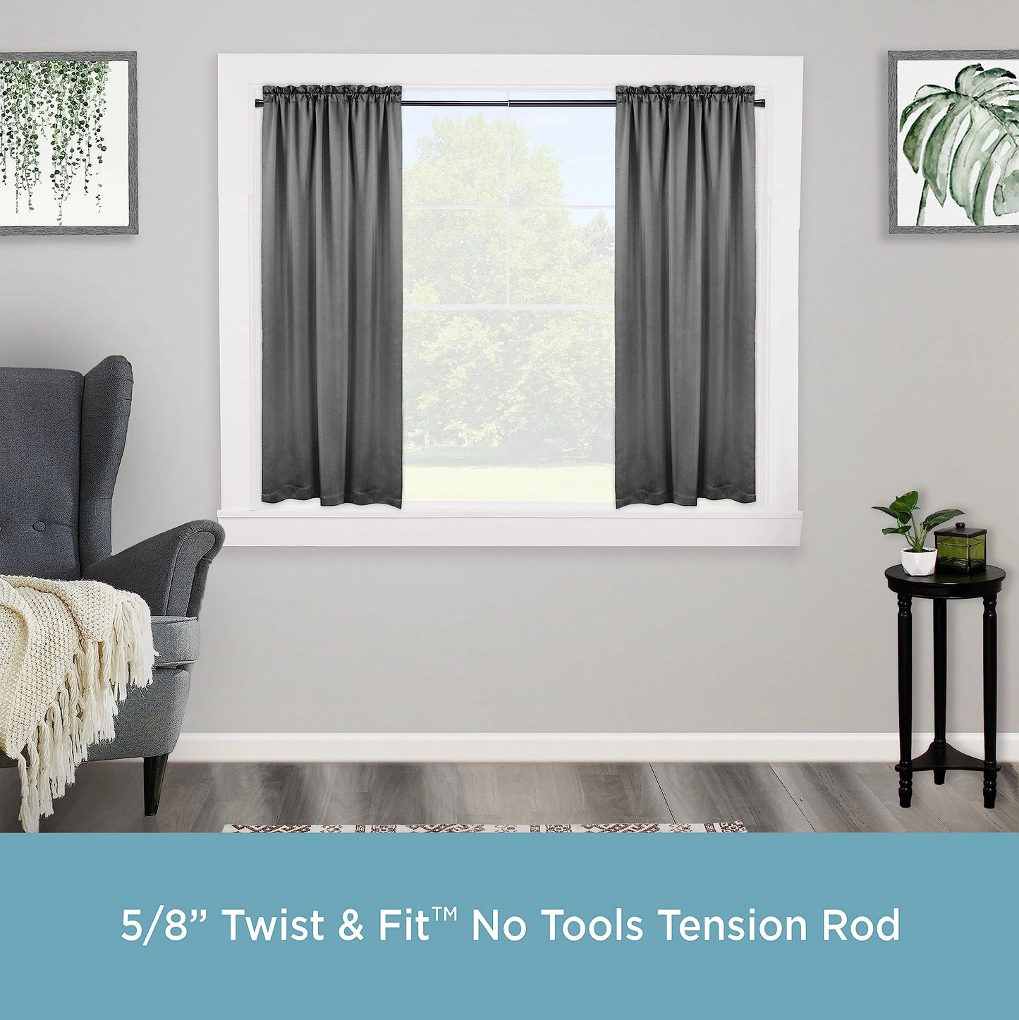 Kenney KN723 Rogers Twist & Fit Tension Curtain Rod - View 2