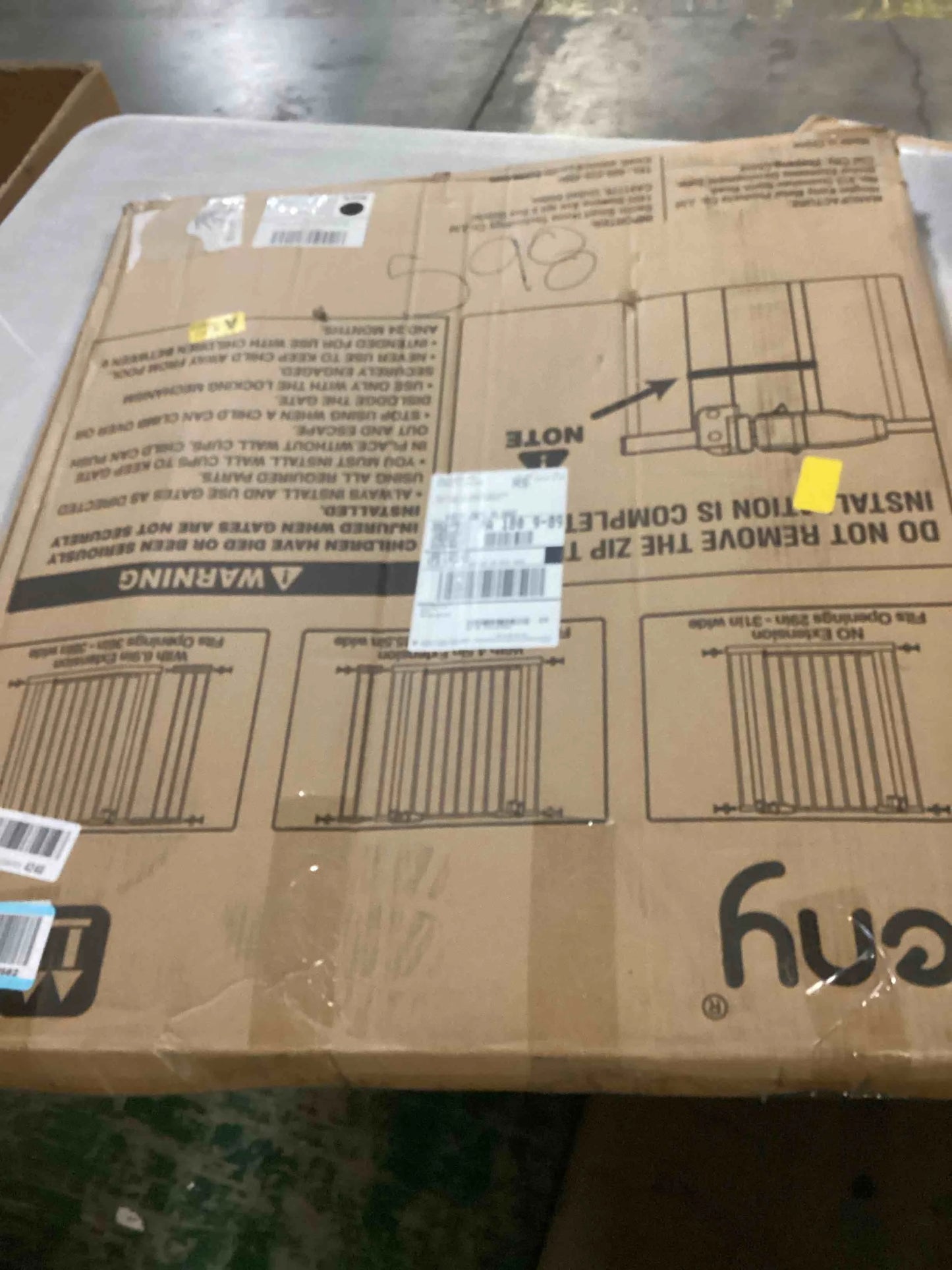 Black Metal, Plastic keny 29"-42.5" Baby Gate for Stairs, Auto Close Safety Dog Gate, Pressure Mounted Easy Walk Through Pet Gate for Doorways, Durable Stair Gate, 30" Tall, Black, Good Condition condition - View 2