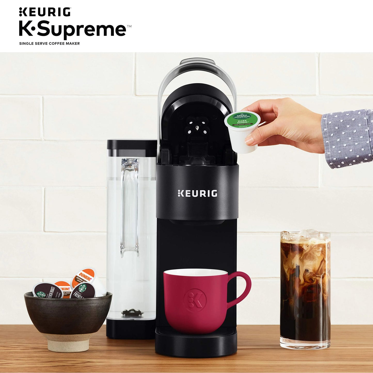 Black Keurig K-Supreme Single Serve K-Cup Pod Coffee Maker, MultiStream Technology, 4 Brew Sizes, 66oz Dual-Position Removable Reservoir, Black, Good Condition condition - View 11