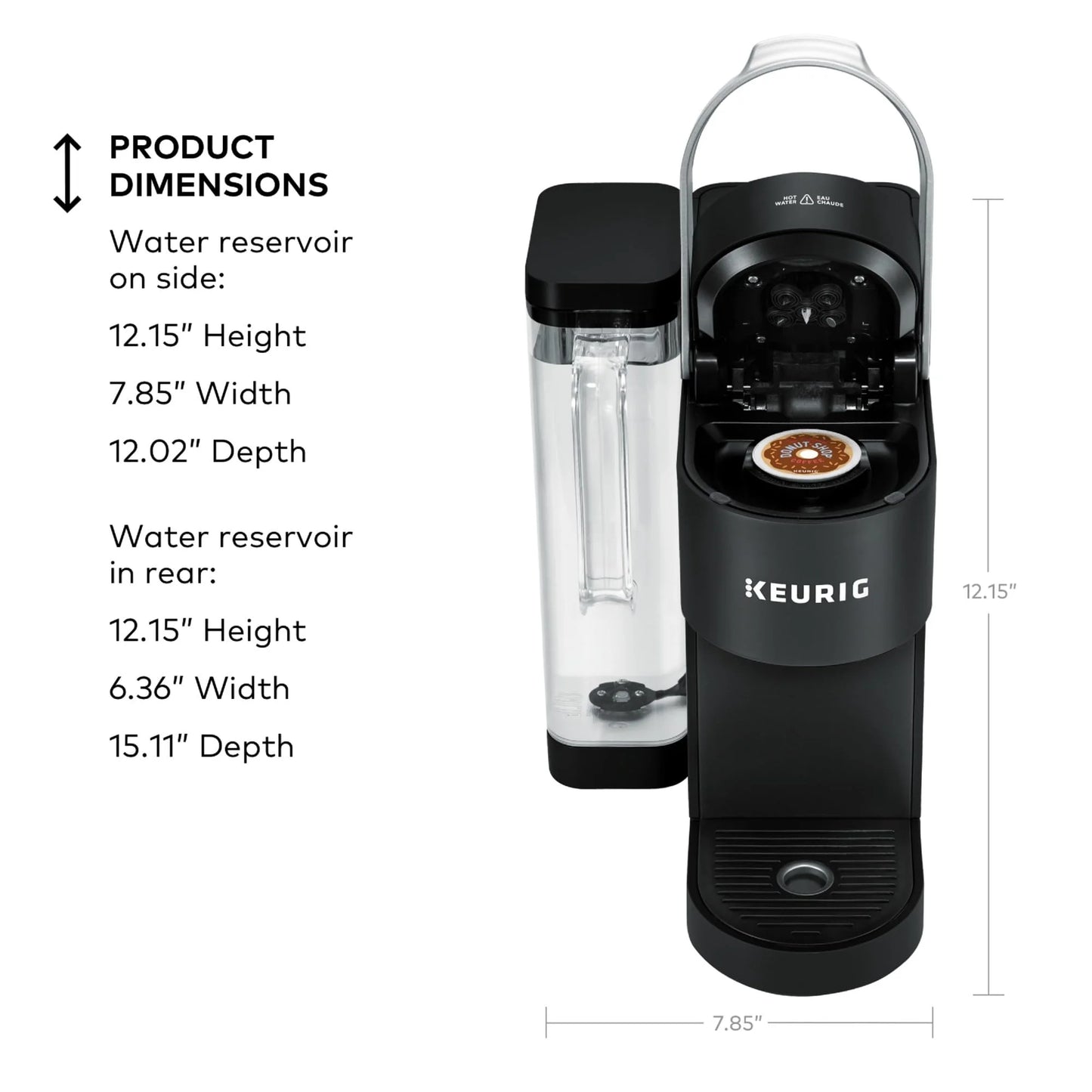 Black Keurig K-Supreme Single Serve K-Cup Pod Coffee Maker, MultiStream Technology, 4 Brew Sizes, 66oz Dual-Position Removable Reservoir, Black, Good Condition condition - View 6