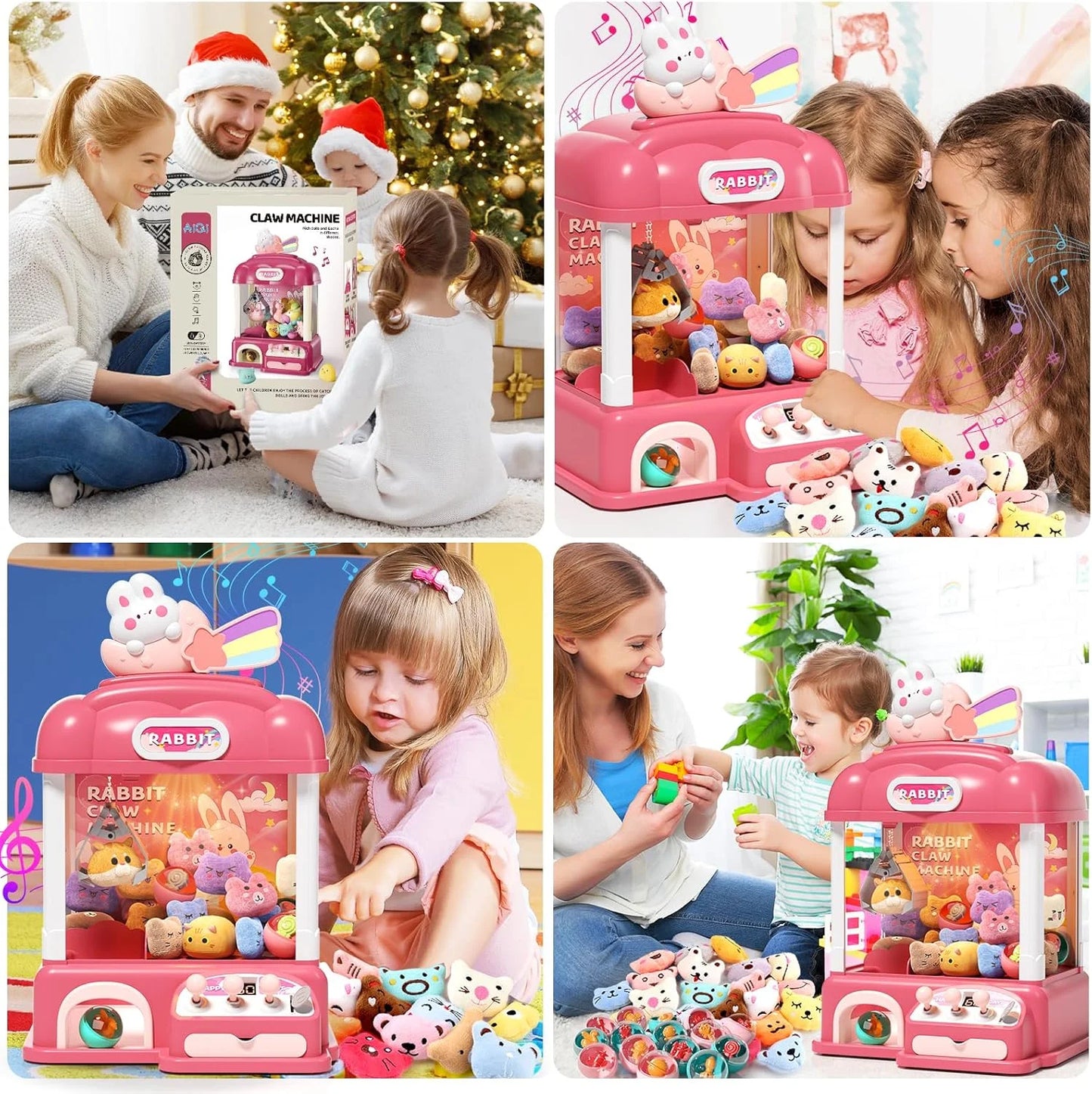 Multiple Plastic Kids Claw Machine, Candy Vending Grabber, Prize Dispenser Toys for Girls and Boys, Electronic Claw Game Machine for Party Birthdays with Lights Sound, Includes 30 Toys and 25 Game Coins, Brand New condition - View 7