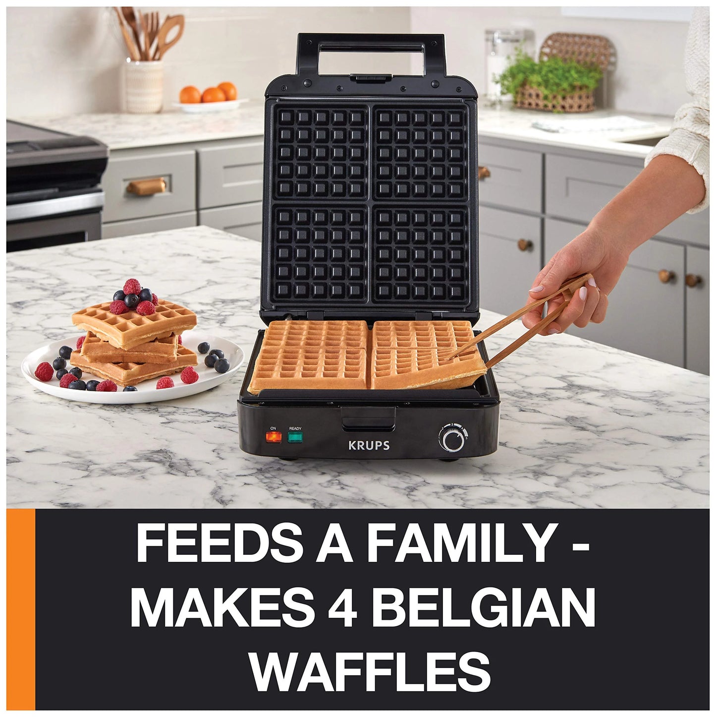 Krups Stainless Steel Waffle Maker - View 4