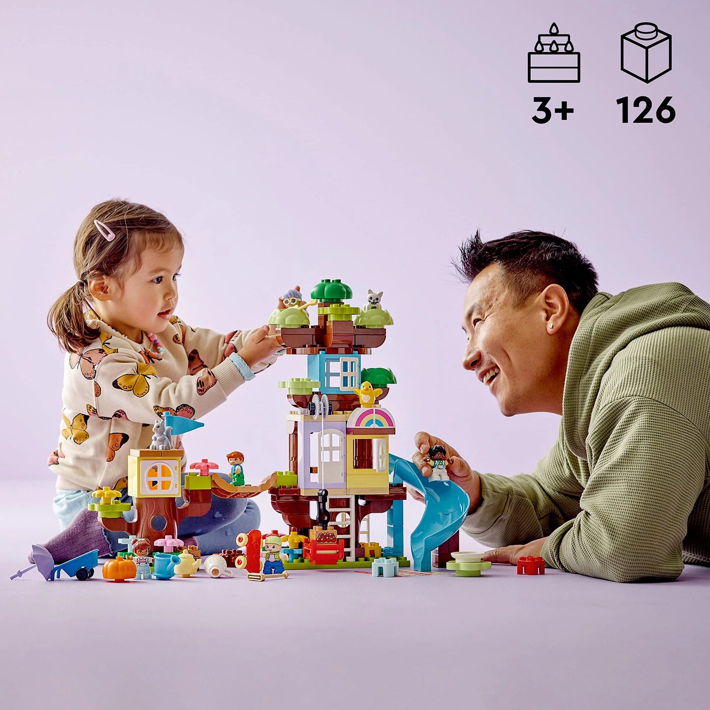 Multi-color Plastic LEGO DUPLO 3in1 Tree House 10993 Creative Building Toy for Toddlers, includes 8 Figures for Teaching Social Skills, Playing Together and Group Play, Great Birthday Gift for Kids, As Is condition - View 4