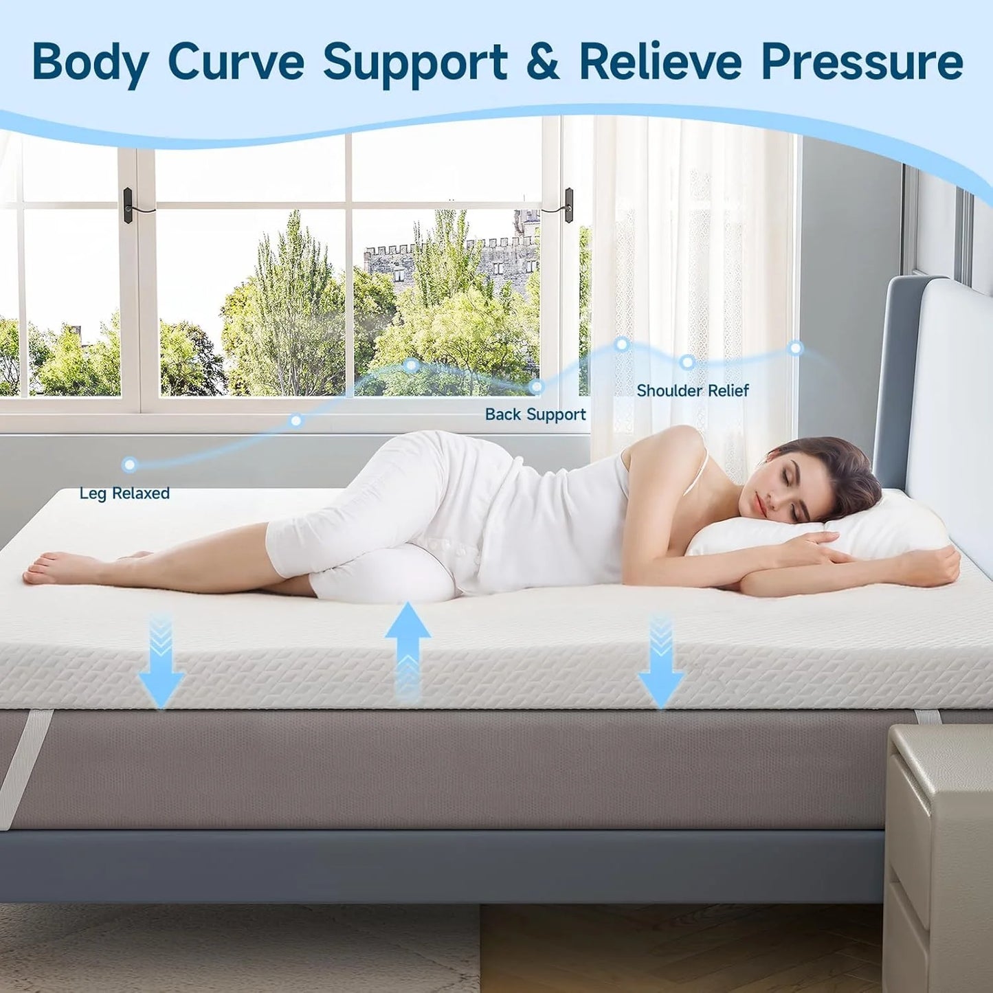 King Size 2 Inch Cooling Gel Memory Foam Mattress Topper - View 7