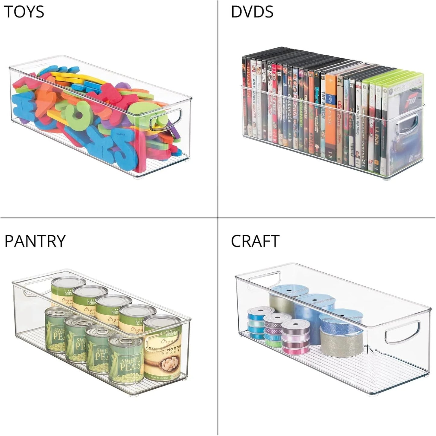 mDesign Plastic Stackable Kitchen Organizer - 4 Pack - View 8