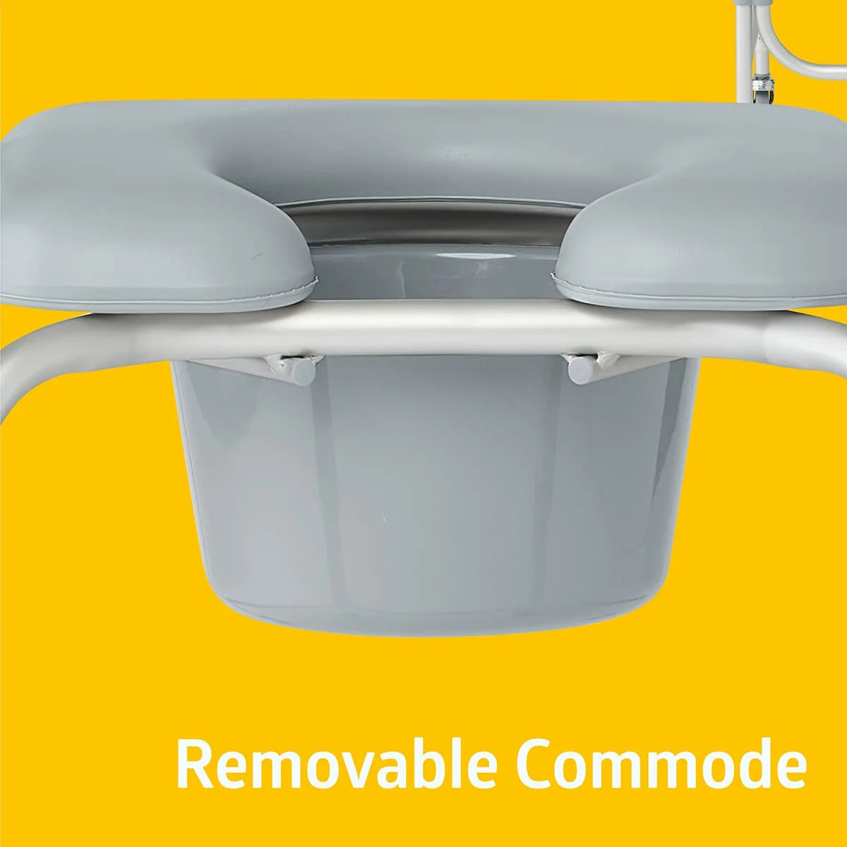 Gray Aluminum, Padded Medline Aluminum Padded Shower Chair Commode with 4 Locking Casters, 300 lbs. Capacity, Good Condition condition - View 10