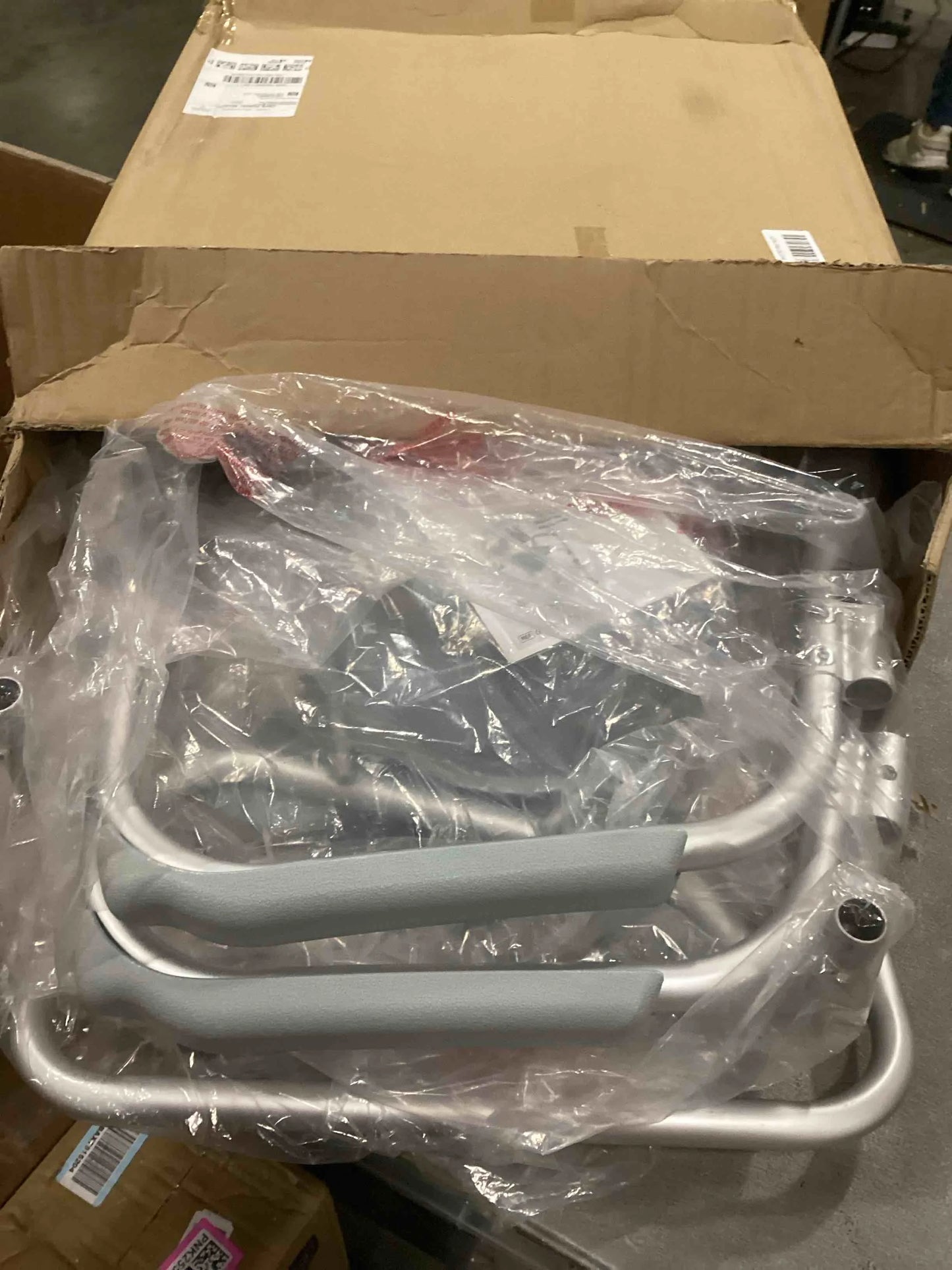 Gray Aluminum, Padded Medline Aluminum Padded Shower Chair Commode with 4 Locking Casters, 300 lbs. Capacity, Good Condition condition - View 3