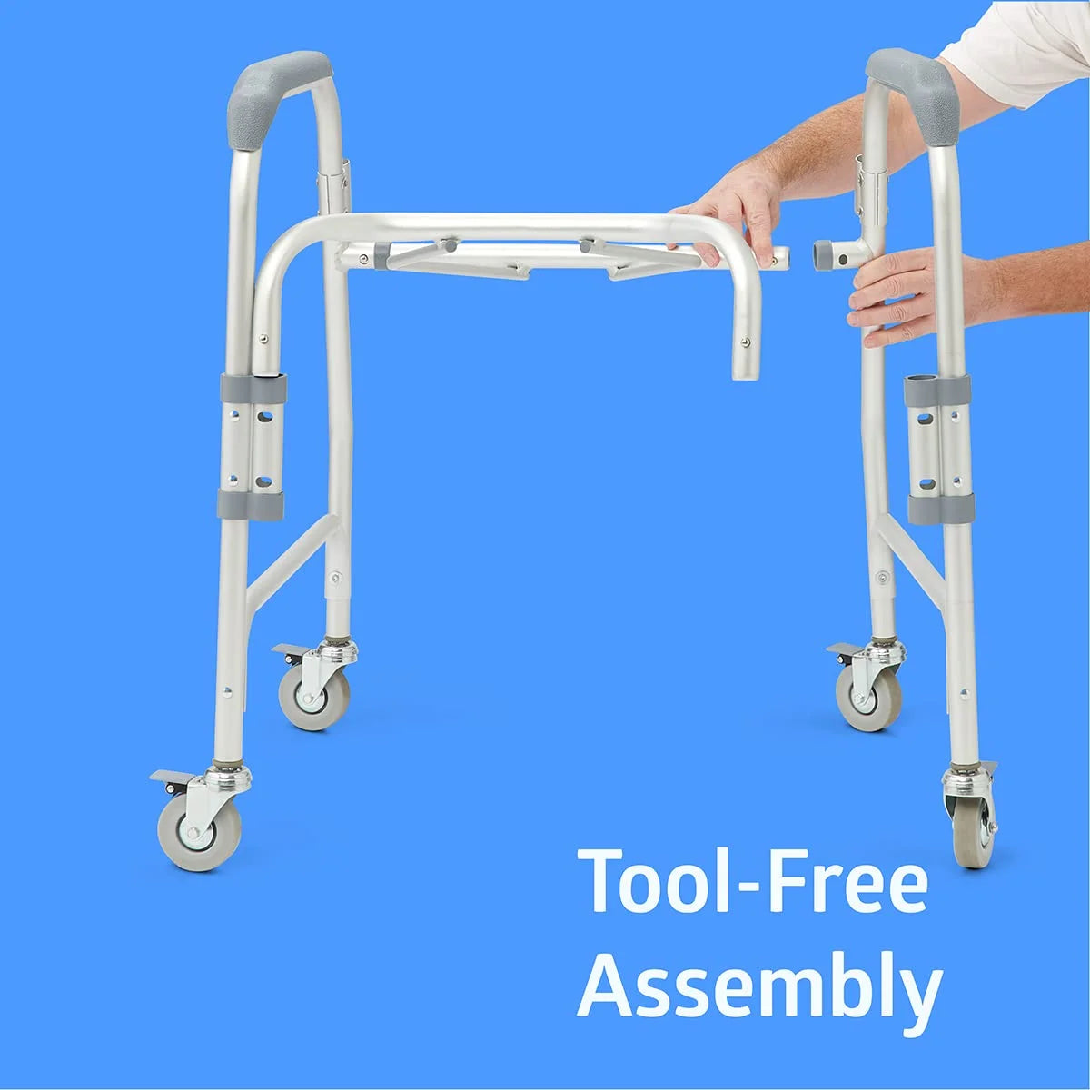 Medline Aluminum Padded Shower Chair Commode with 4 Locking Casters, 300 lbs. Capacity - View 7