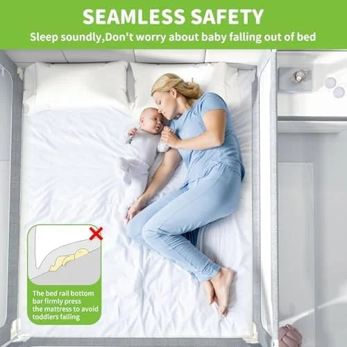 White Metal melafa365 Bed Rails for Toddlers(3 Pack), 2024 Upgrade Baby Bed Rail Guard Height Adjustable Specially Designed for Queen Size Bed(2 Sides 78.7" + 1 Side 59"), Good Condition condition - View 6