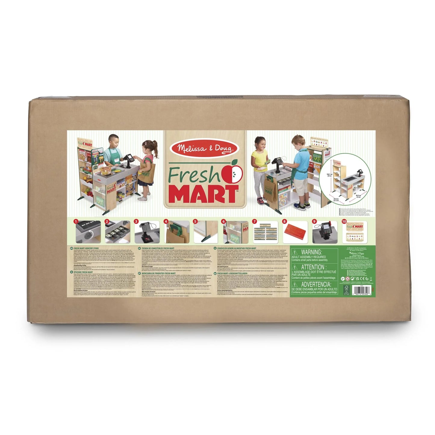 Multi-color Wood Melissa & Doug Freestanding Wooden Fresh Mart Grocery Store - FSC Certified, Good Condition condition - View 6
