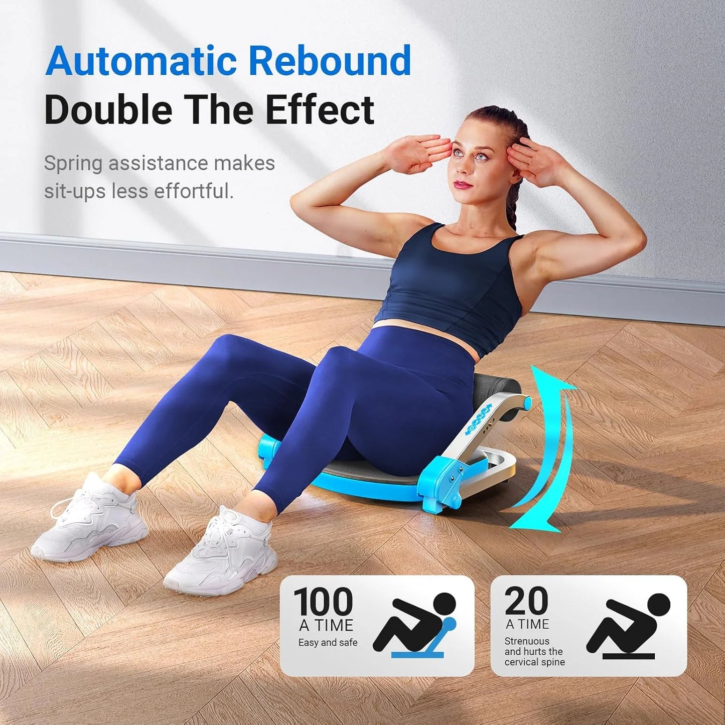 Navy Blue Mixed MERACH Ab Machine for Stomach Workout, Ab Crunch Machine with 3 Adjustable Resistance and Automatic Rebound, Sit Up Machine with 330 LBS Weight Capacity, Ab Workout Equipment for Home Exercise Navy Blue, Good Condition condition - View 4