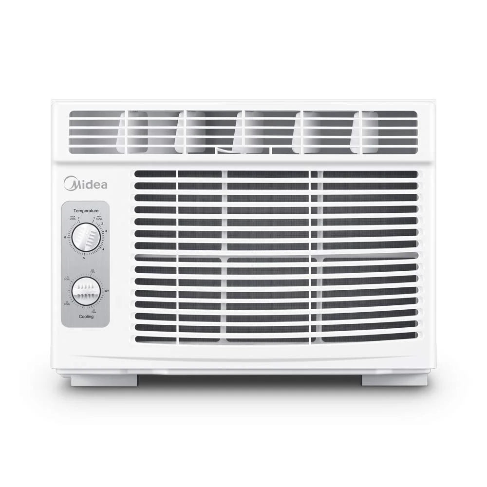 White Plastic, Metal Midea 5,000 BTU EasyCool Small Window Air Conditioner, Good Condition condition - View 1