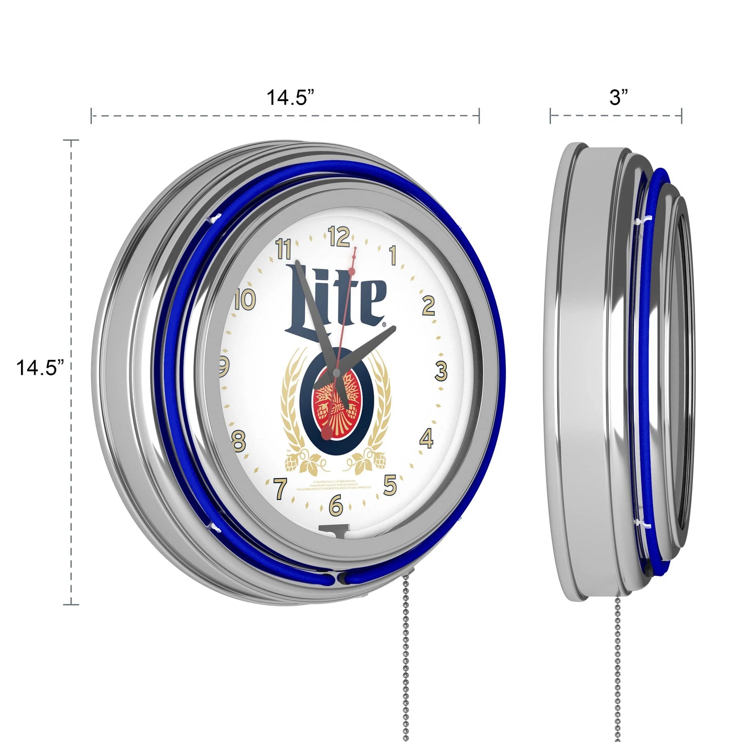 Red, White, Blue Plastic Miller Coors Beer Retro Neon Wall Clock, Good Condition condition - View 5