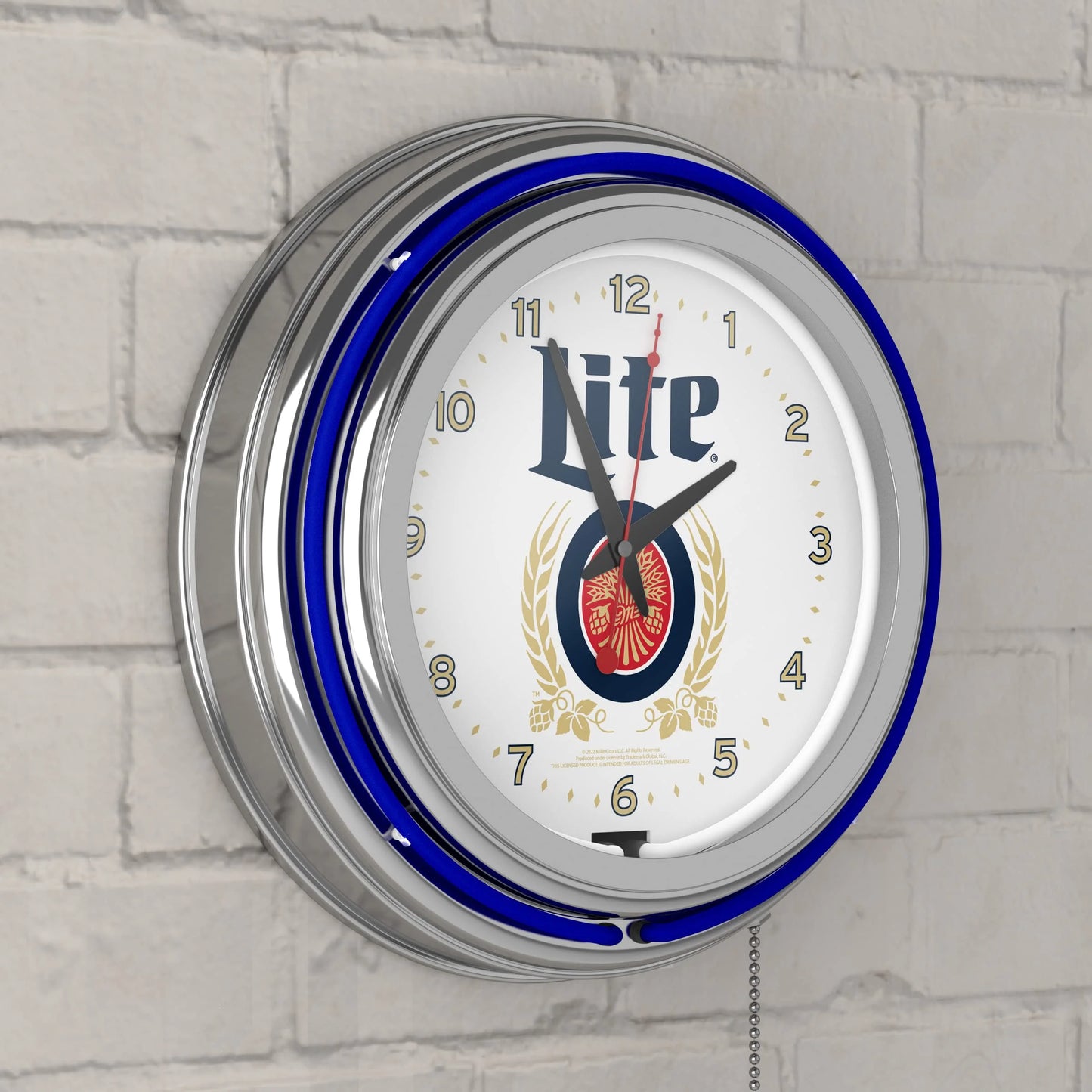 Red, White, Blue Plastic Miller Coors Beer Retro Neon Wall Clock, Good Condition condition - View 7
