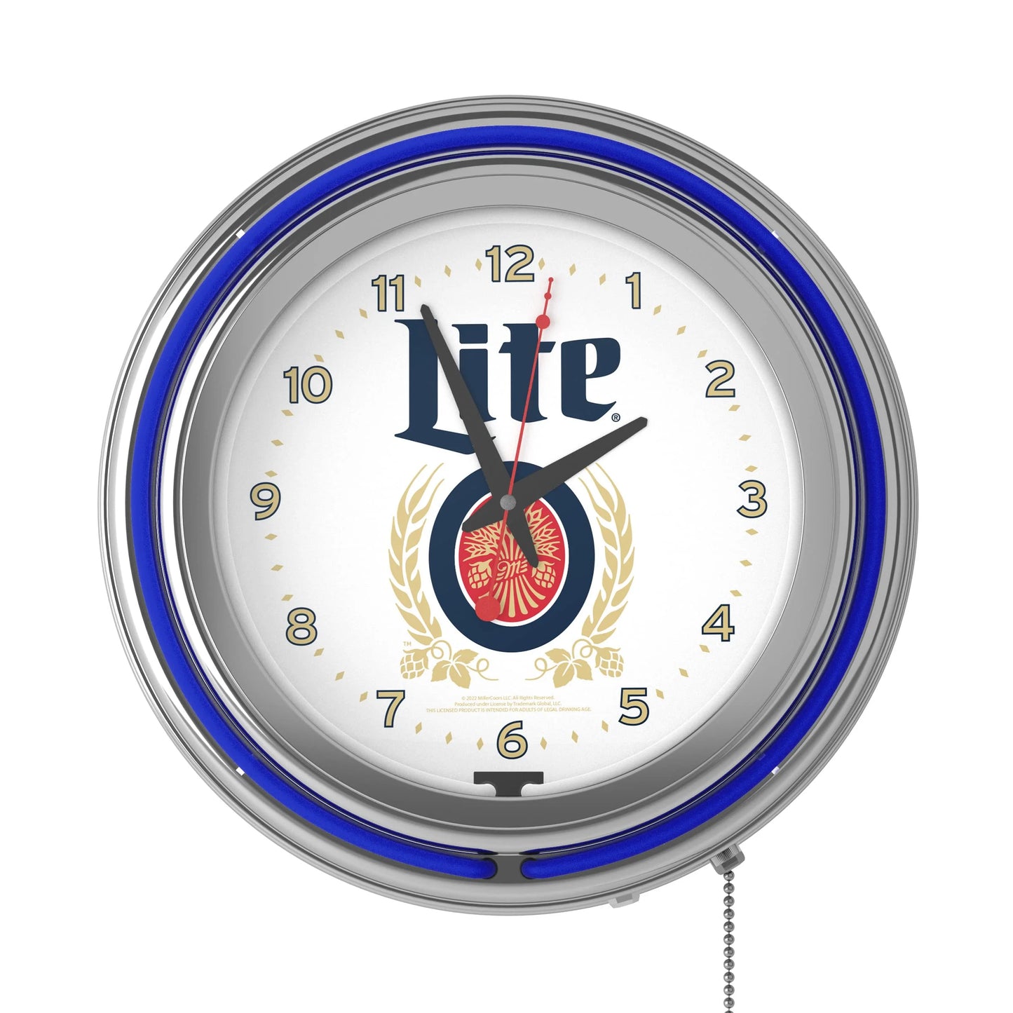 Red, White, Blue Plastic Miller Coors Beer Retro Neon Wall Clock, Good Condition condition - View 9