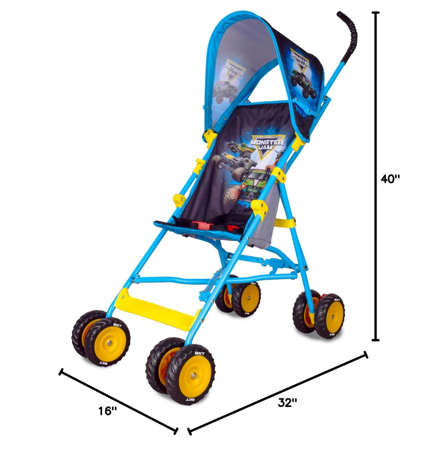 N/A N/A Monster Jam Official Umbrella Stroller with Canopy, Lightweight Easy Fold Compact Toddler and Baby Stroller for Travel, Brand New condition - View 8