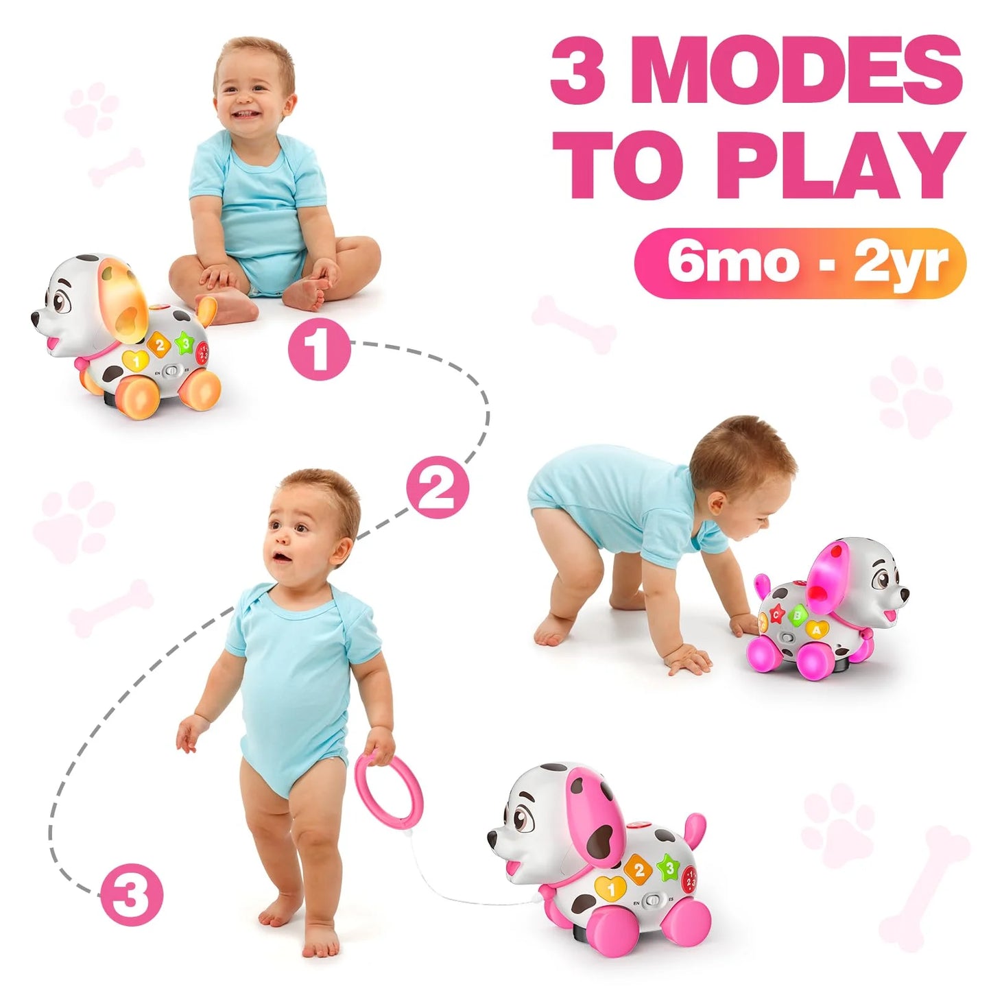Multi-color Plastic Musical Puppy Toys for 1 Year Old Boy Girl, Crawling & Walking Baby Toy 6-9-12-18 Month, Bilingual Toys for 1 Year Old Girl Gifts, Birthday Gift for 1 Year Old, Infant Toy for 7 8 10 Month Old, Brand New condition - View 4