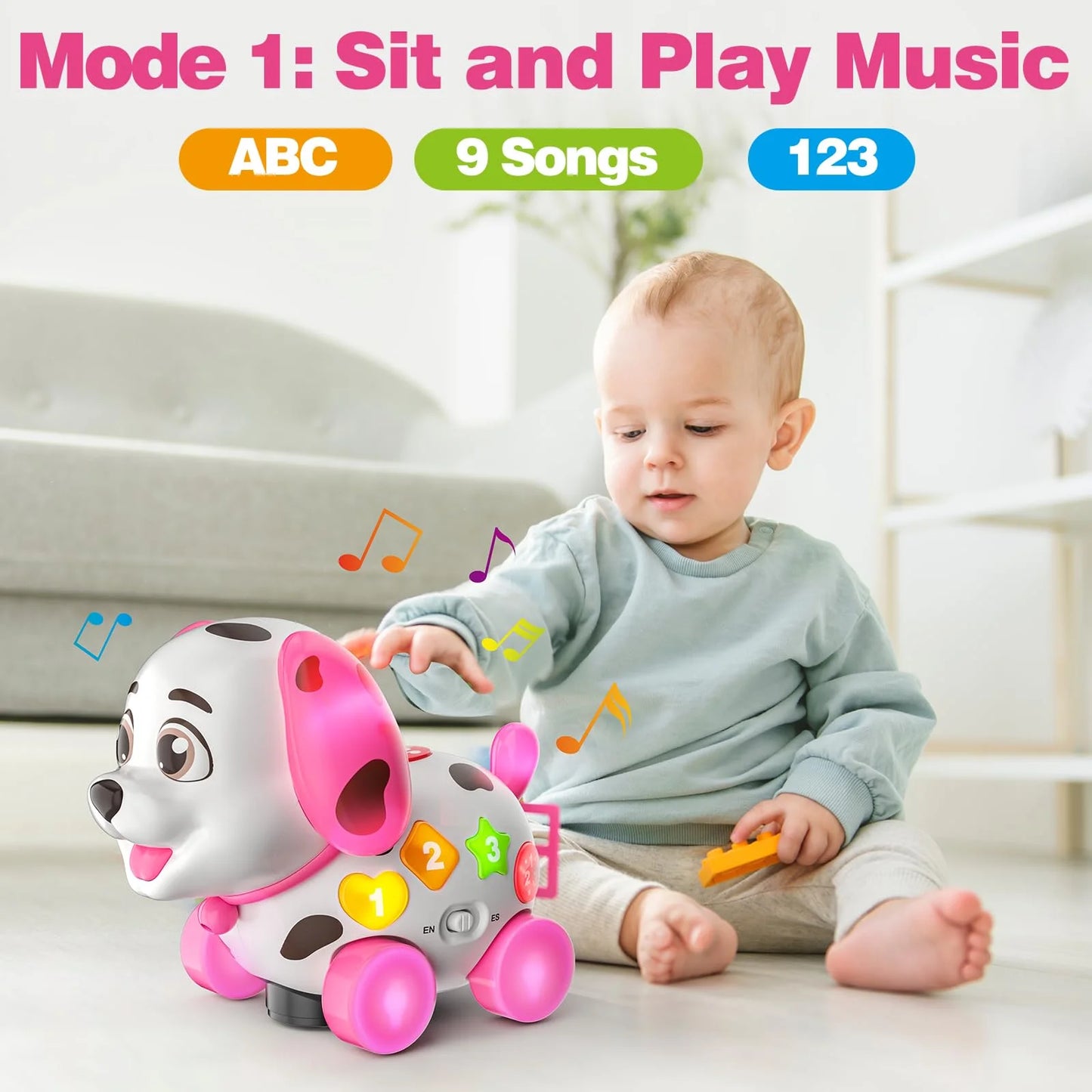 Multi-color Plastic Musical Puppy Toys for 1 Year Old Boy Girl, Crawling & Walking Baby Toy 6-9-12-18 Month, Bilingual Toys for 1 Year Old Girl Gifts, Birthday Gift for 1 Year Old, Infant Toy for 7 8 10 Month Old, Brand New condition - View 7