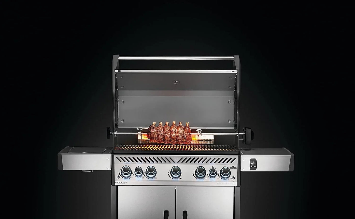 Stainless Steel Stainless Steel Napoleon BBQ Grill Accessory, Heavy Duty Rotisserie Kit for All Rogue BBQ Grills, Holds Up to 15 lbs, Heavy Duty Motor, Hexagonal Stainless Steel Spit Rod, 2 Forks, Good Condition condition - View 3