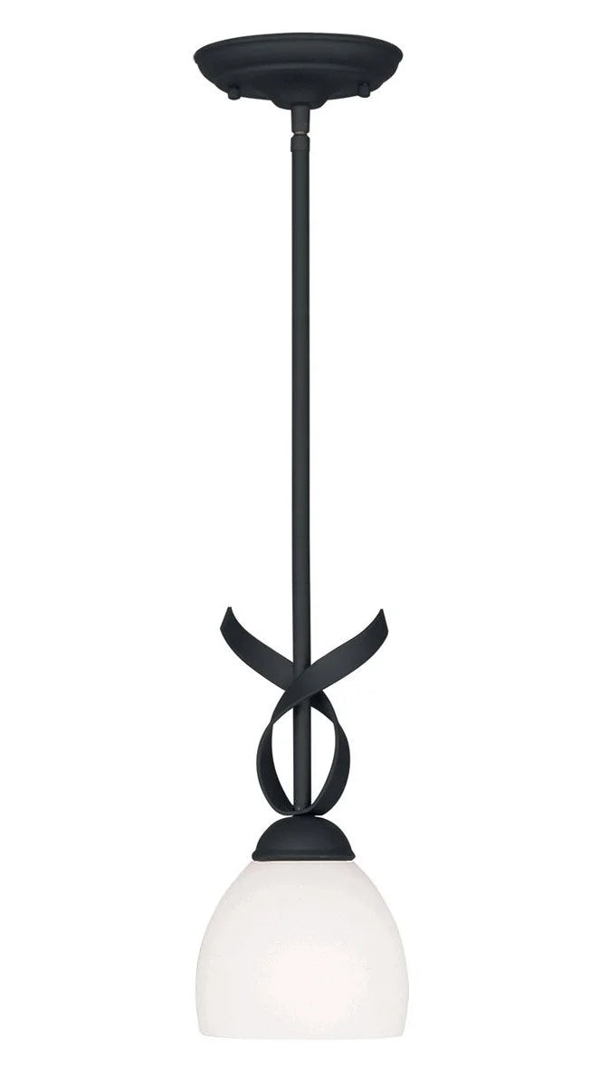 Black Metal Livex Lighting 4750-04 Brookside 1 Light Mini Pendant, Black, As Is condition - View 1