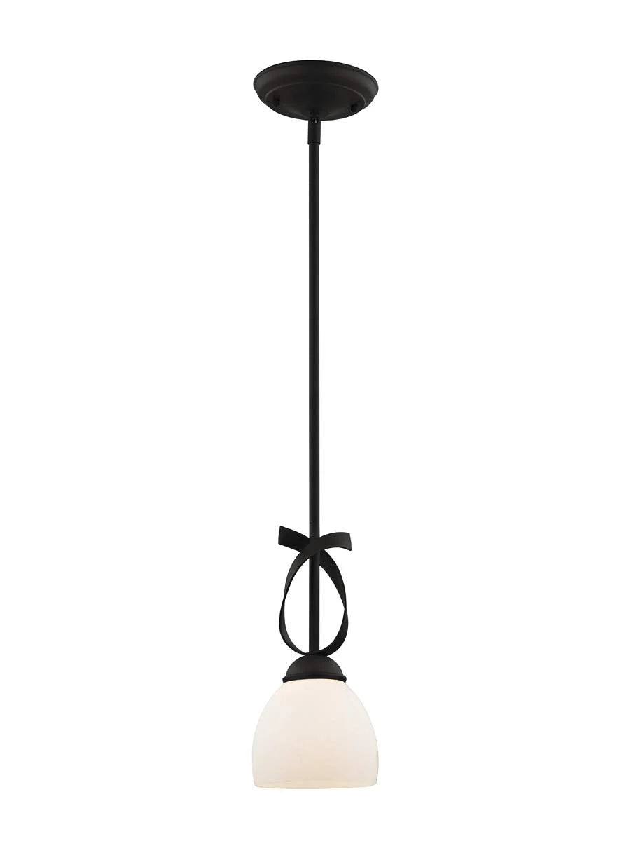 Black Metal Livex Lighting 4750-04 Brookside 1 Light Mini Pendant, Black, As Is condition - View 4