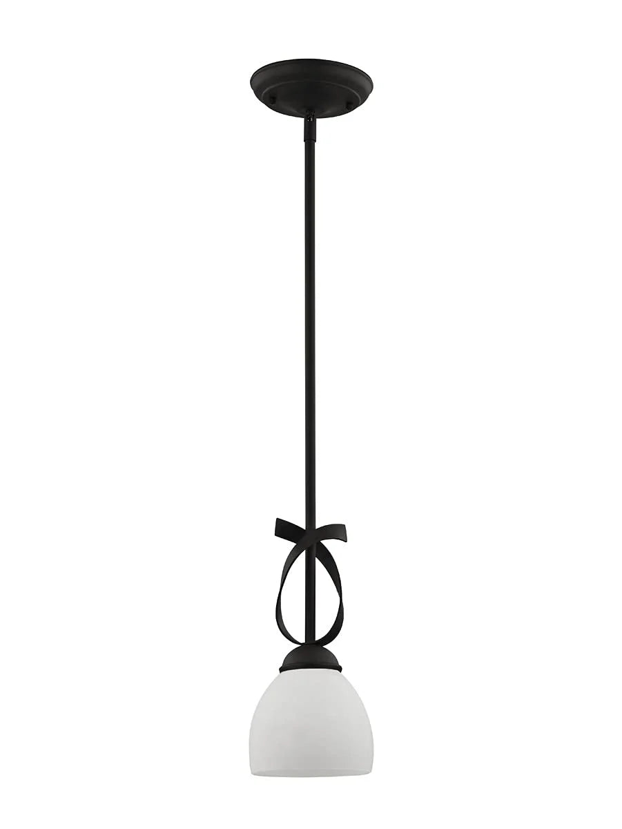 Black Metal Livex Lighting 4750-04 Brookside 1 Light Mini Pendant, Black, As Is condition - View 6