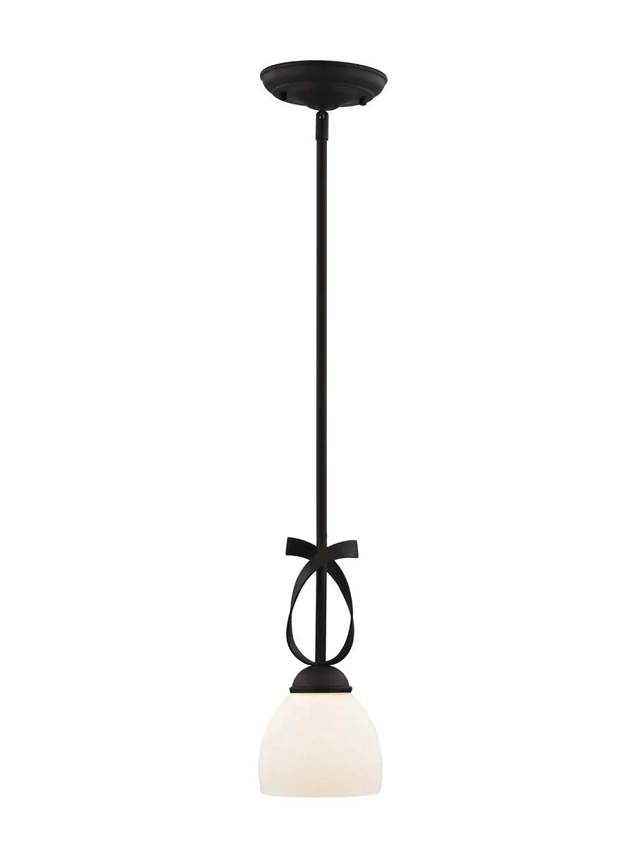 Black Metal Livex Lighting 4750-04 Brookside 1 Light Mini Pendant, Black, As Is condition - View 8
