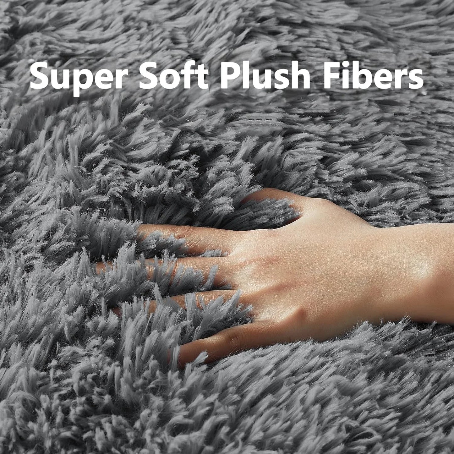 Ophanie Upgrade 5x8 Grey Fluffy Carpet - View 5