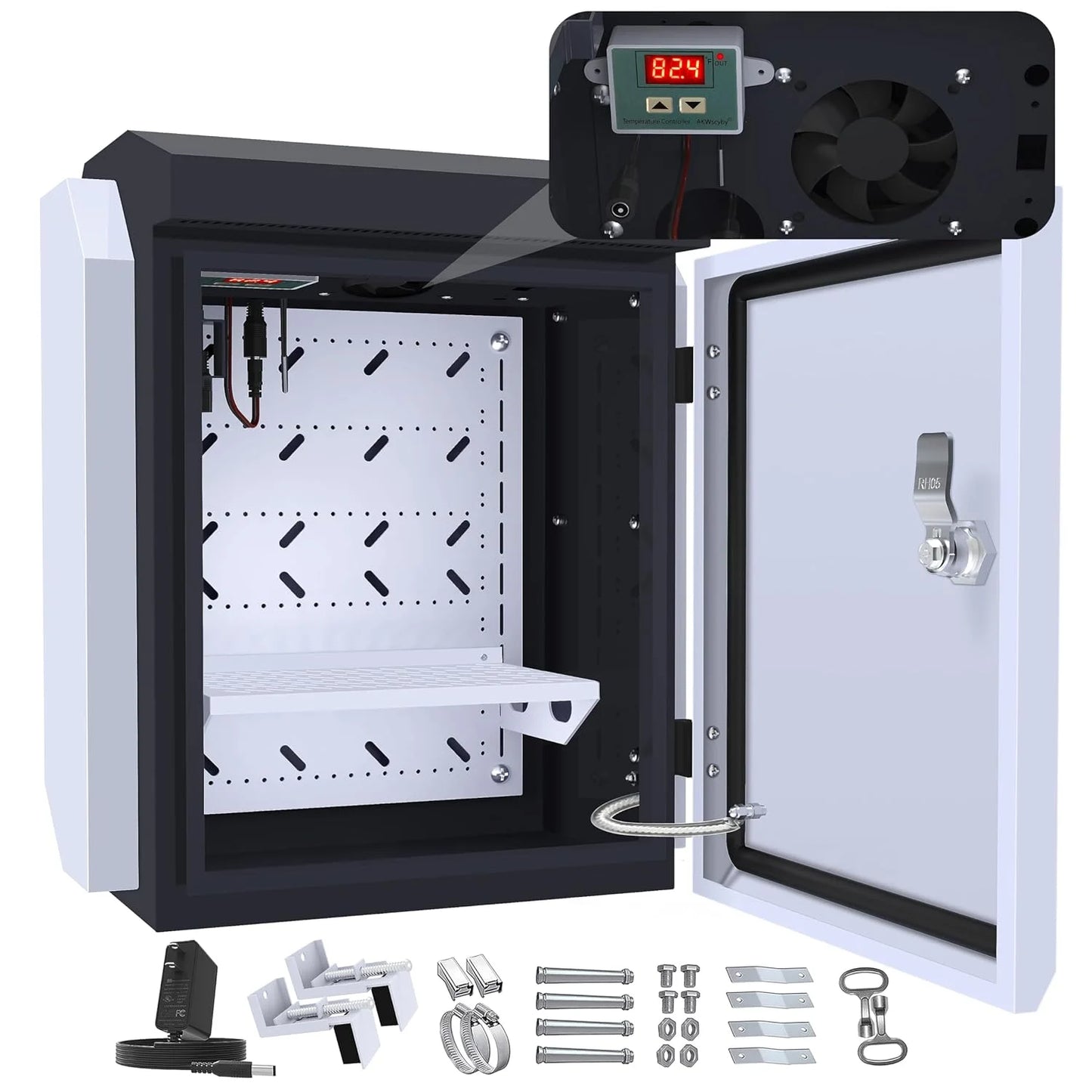 Outdoor Electrical Box with Thermostat and Fan - View 1
