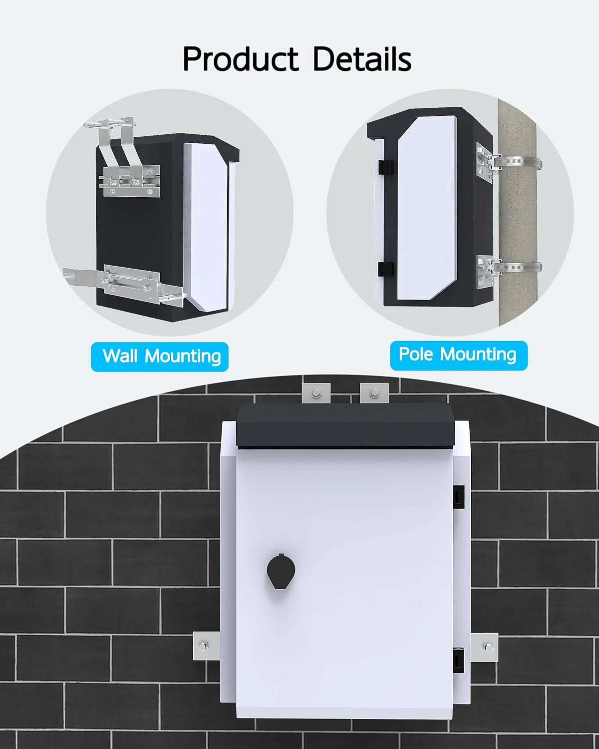 product Galvanized Steel, Aluminum Outdoor Electrical Box with Thermostat and Fan, Precise Temperature Control 0.1°F, IP65 Water Resistant Rating, Galvanized Steel, Aluminum Rear Beam(15.7"x12.6"x9.6"), Good Condition condition - View 9