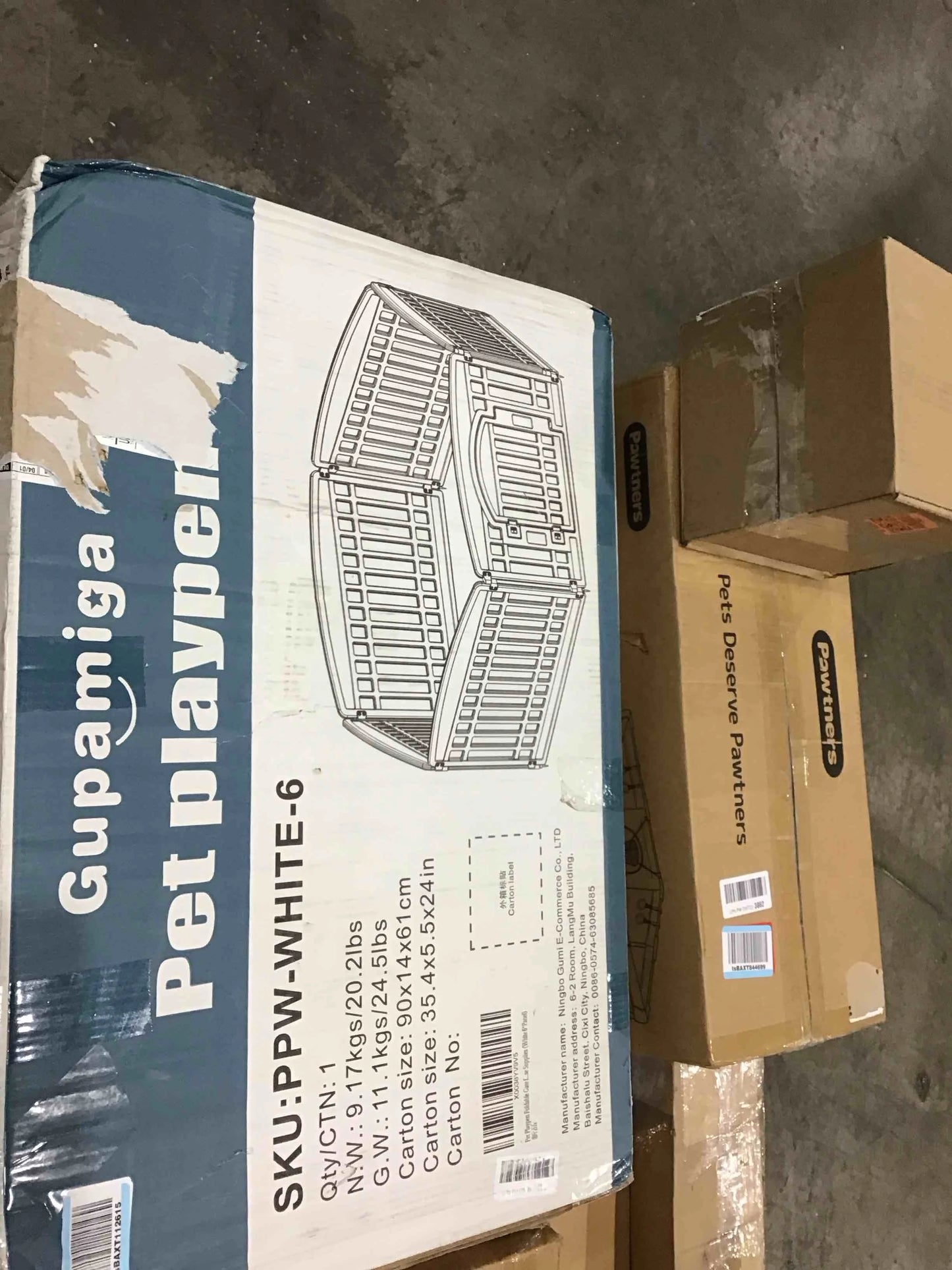White Heavy Plastic Pet Playpen for Dogs Heavy Plastic Puppy Exercise Pen Indoor Outdoor Small Pets Fence Puppies Folding Cage 6 Panels for Puppies and Small Dogs House Supplies (White 6*Panel) White WHITE 6*panel, Good Condition condition - View 2
