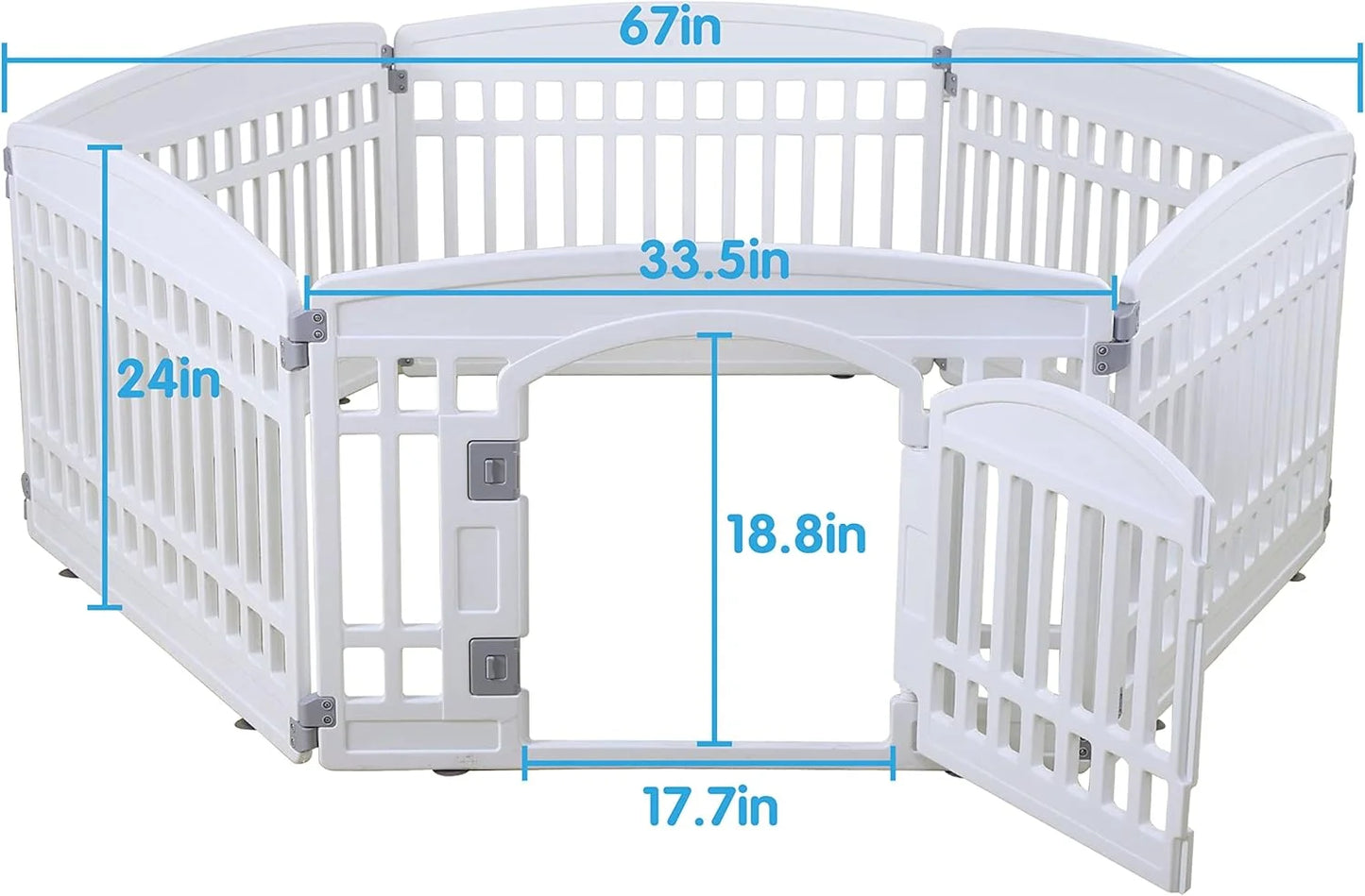 White Heavy Plastic Pet Playpen for Dogs Heavy Plastic Puppy Exercise Pen Indoor Outdoor Small Pets Fence Puppies Folding Cage 6 Panels for Puppies and Small Dogs House Supplies (White 6*Panel) White WHITE 6*panel, Good Condition condition - View 4