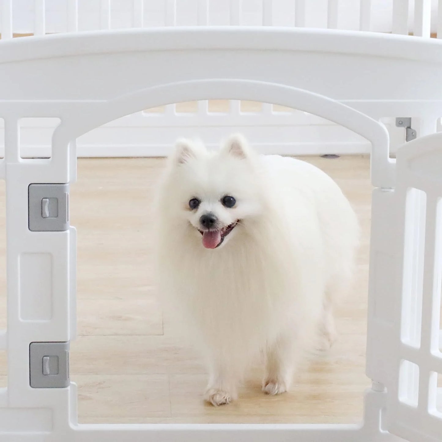 White Heavy Plastic Pet Playpen for Dogs Heavy Plastic Puppy Exercise Pen Indoor Outdoor Small Pets Fence Puppies Folding Cage 6 Panels for Puppies and Small Dogs House Supplies (White 6*Panel) White WHITE 6*panel, Good Condition condition - View 6