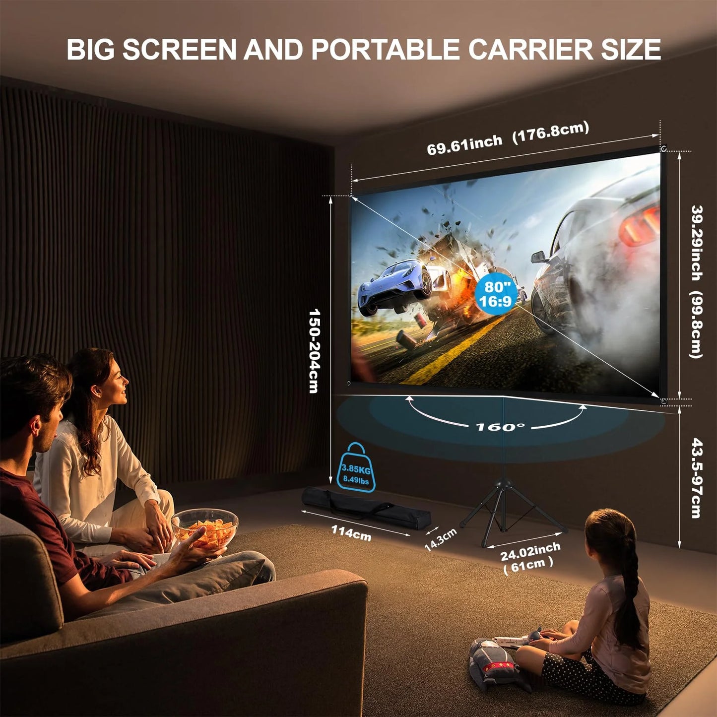 Portable Projector Screen with Stand - View 9