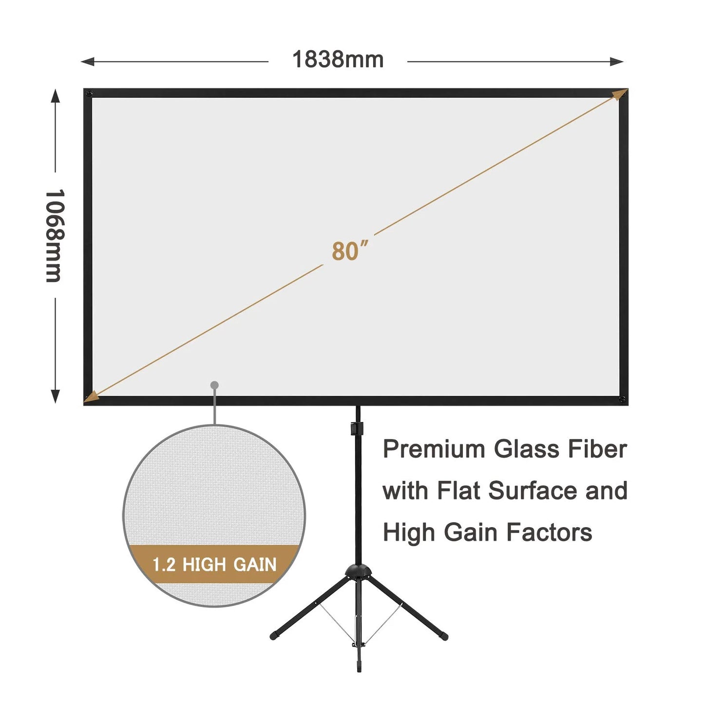 Portable Projector Screen with Stand - View 3