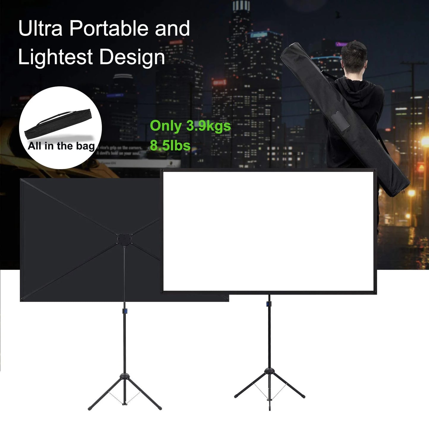 Portable Projector Screen with Stand - View 5