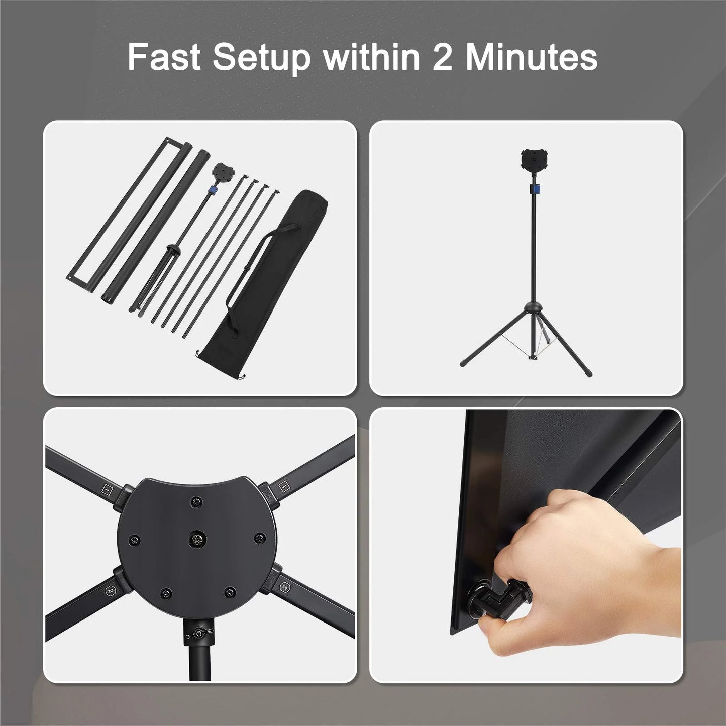 Portable Projector Screen with Stand - View 6