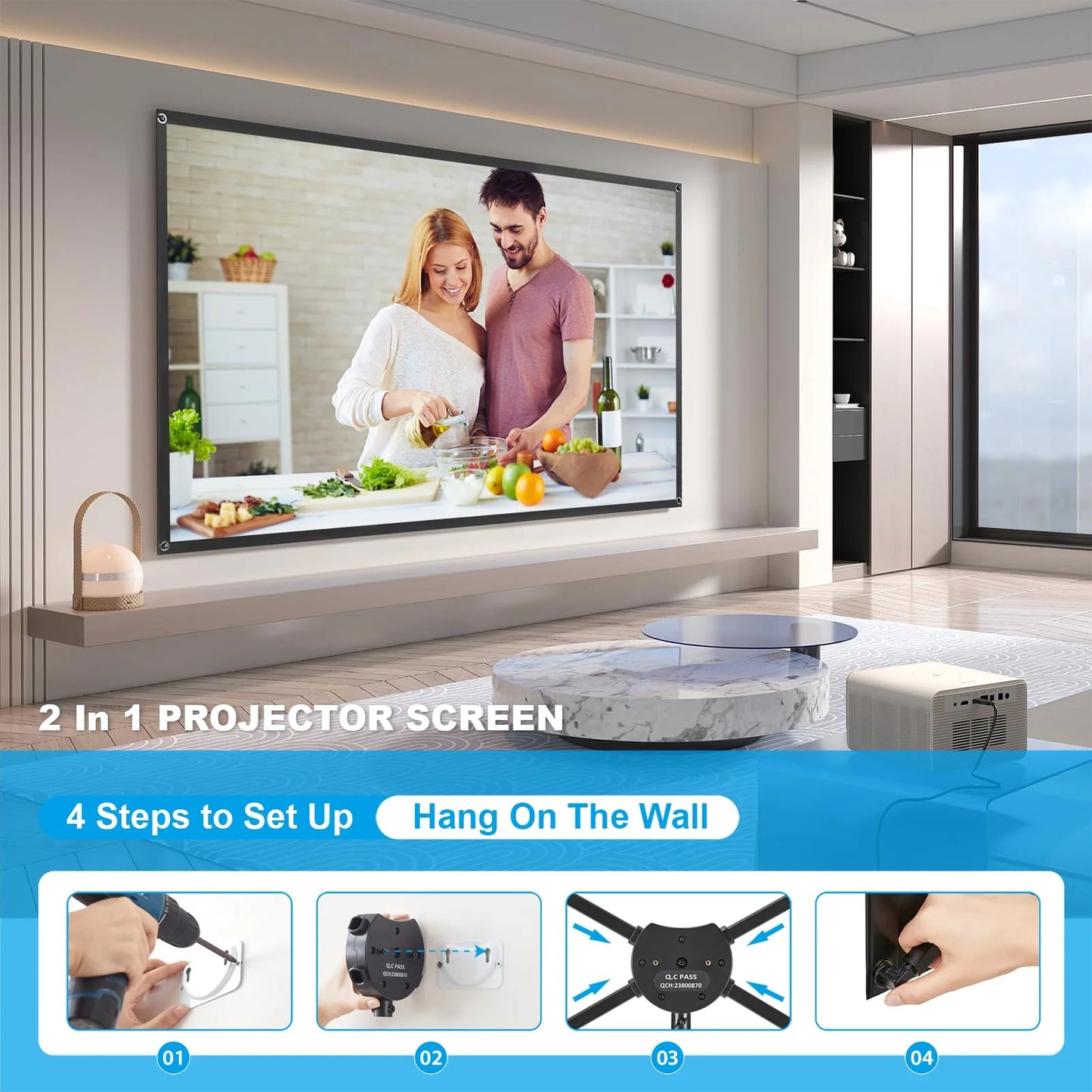 Portable Projector Screen with Stand - View 8