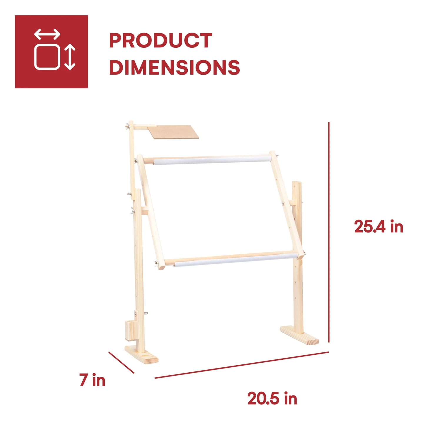 Brown Wood Precision Quilting Tools - Embroidery Frame Stand - Flexible Embroidery Hoop Stand - Wood Cross Stitch Stand with Drawing Frame & Storage - FancyWooden Craft - 7 x 20.5 x 25.4 inches (Brown), As Is condition - View 6
