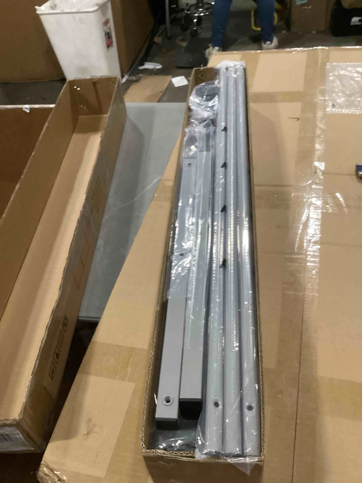 Gray/Grey N/A Rantila Indoor Room Divider, Portable Office Divider, Room Divider Wall Screen 2 Large Panel, Folding Partition Privacy Screen Walls Dividers for Room Separator 142" W x 71" H,Gray,Grey, Good Condition condition - View 4