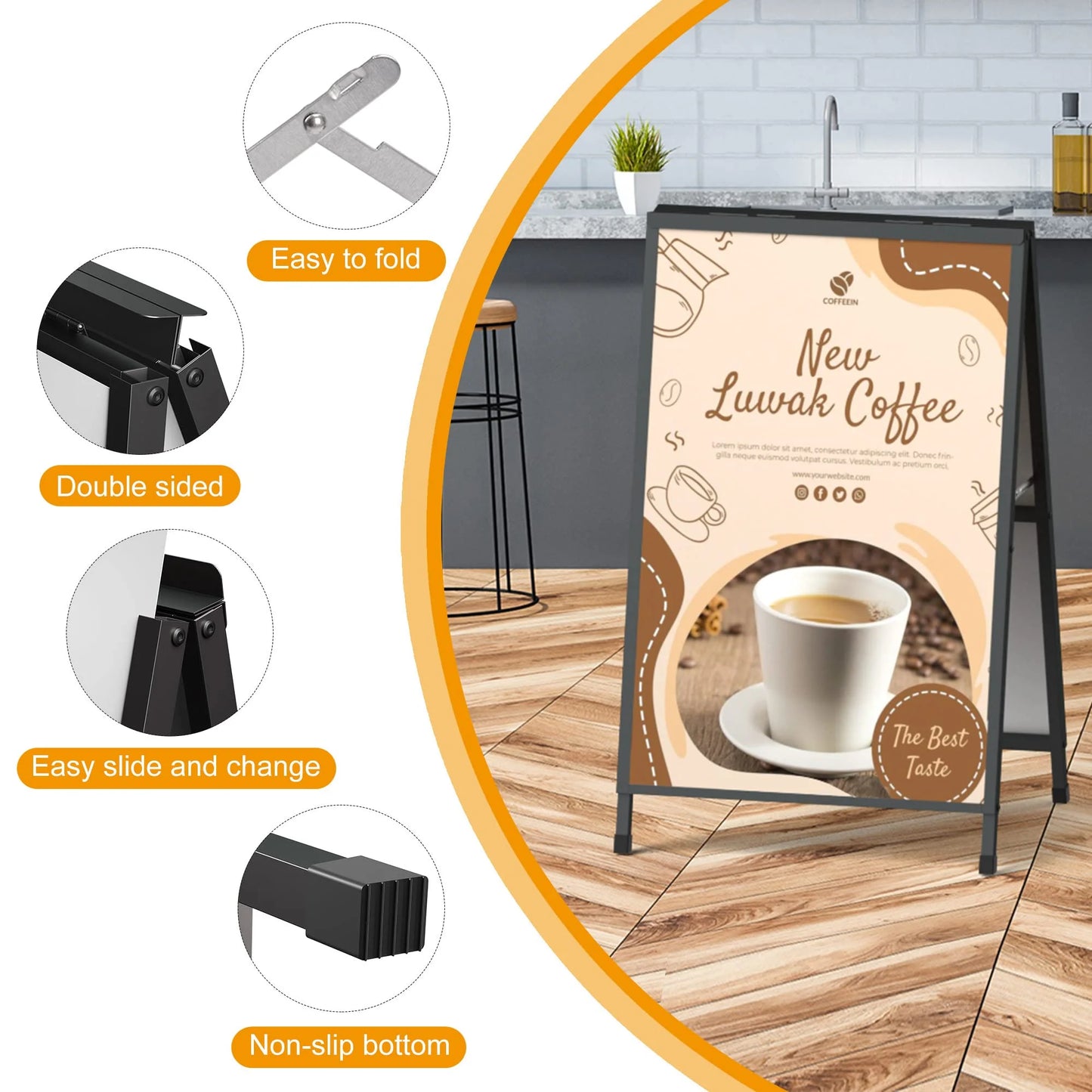 Relx A Frame Sign Holder Outdoor Sandwich Boards 24x36 inches - View 10