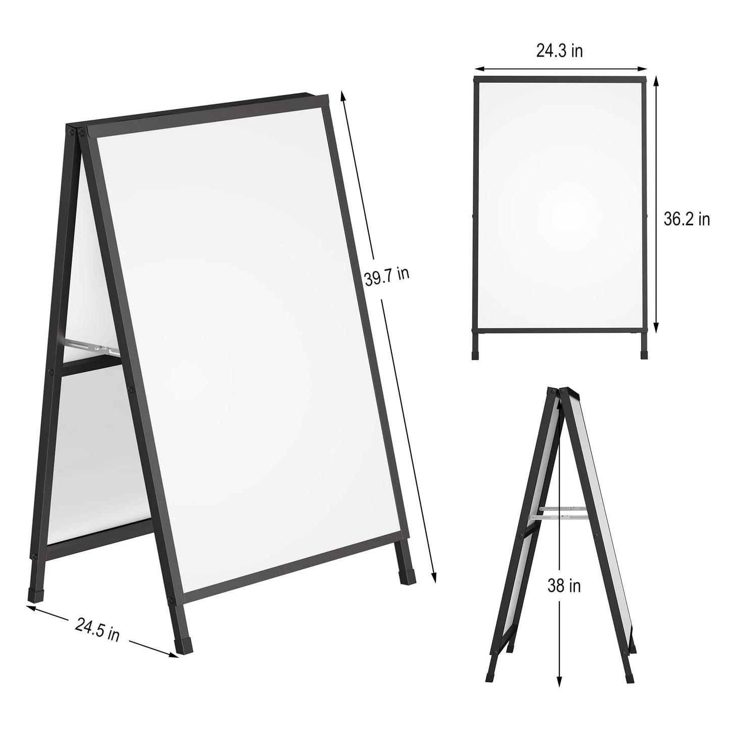Black Metal Relx A Frame Sign Holder Outdoor Sandwich Boards Holder 24x36 inches Sidewalk Signs for Businesses Outdoor - Holder only, Good Condition condition - View 6