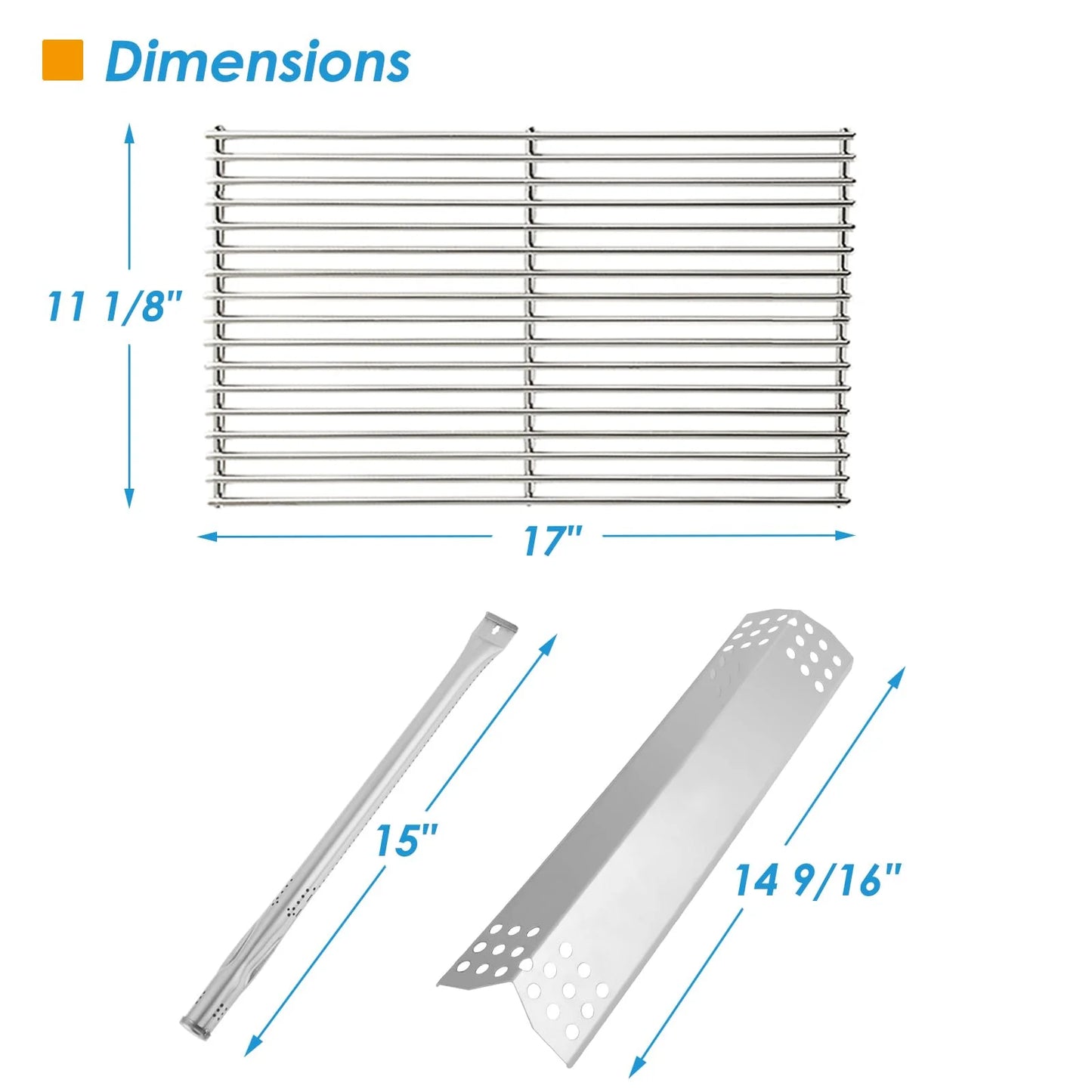 product Stainless Steel Replacement Parts for Nexgrill 720-0896B 720-0896E 720-0896X 720-0896C Deluxe 6-Burner Gas Grills, Cooking Grate, Grill Heat Shield Tent and Burner for Nexgrill Replacement Parts 6 Burner, Good Condition condition - View 8