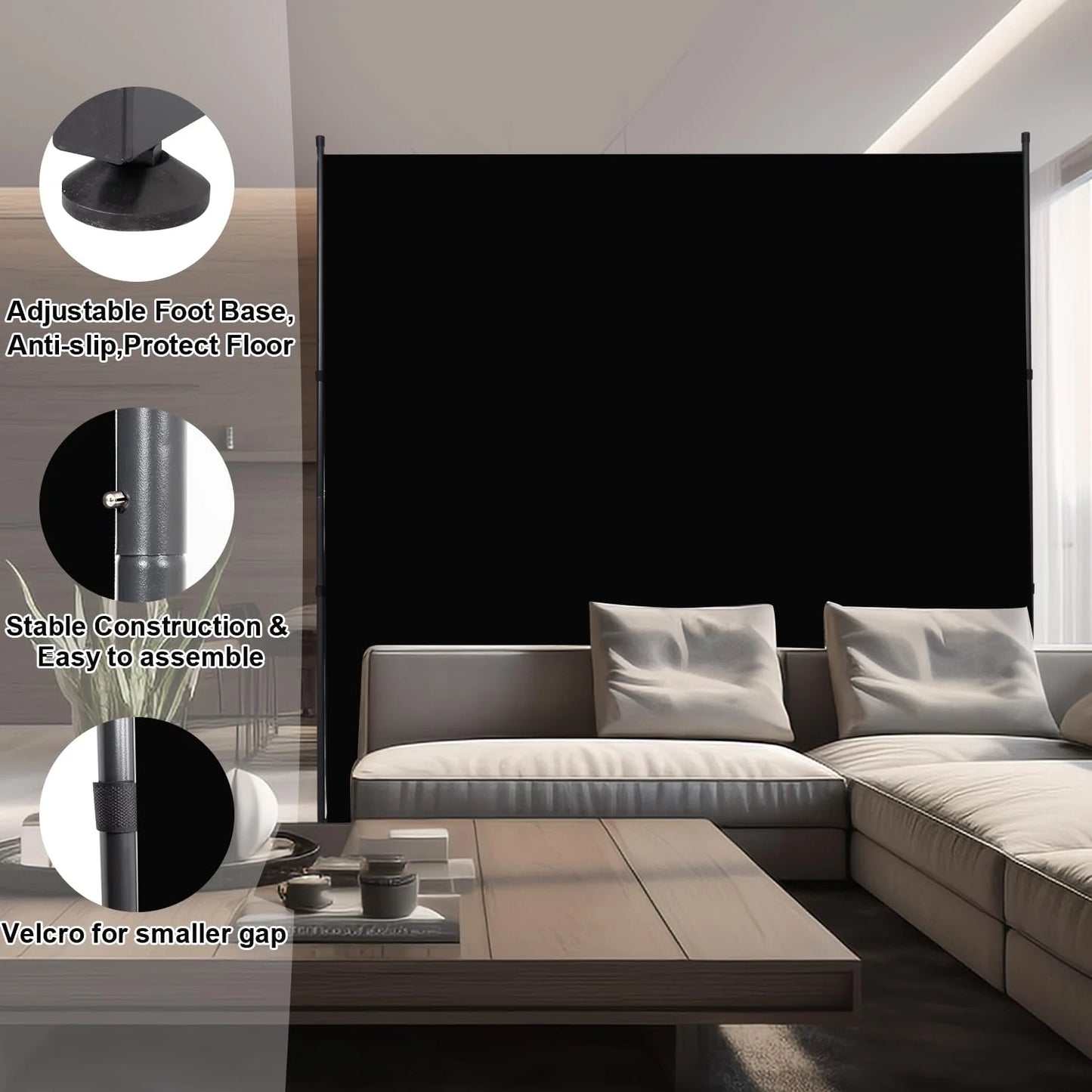 6FT Single Panel Privacy Screen Room Divider - View 5