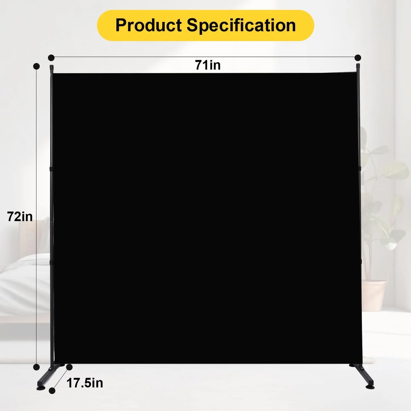 6FT Single Panel Privacy Screen Room Divider - View 7