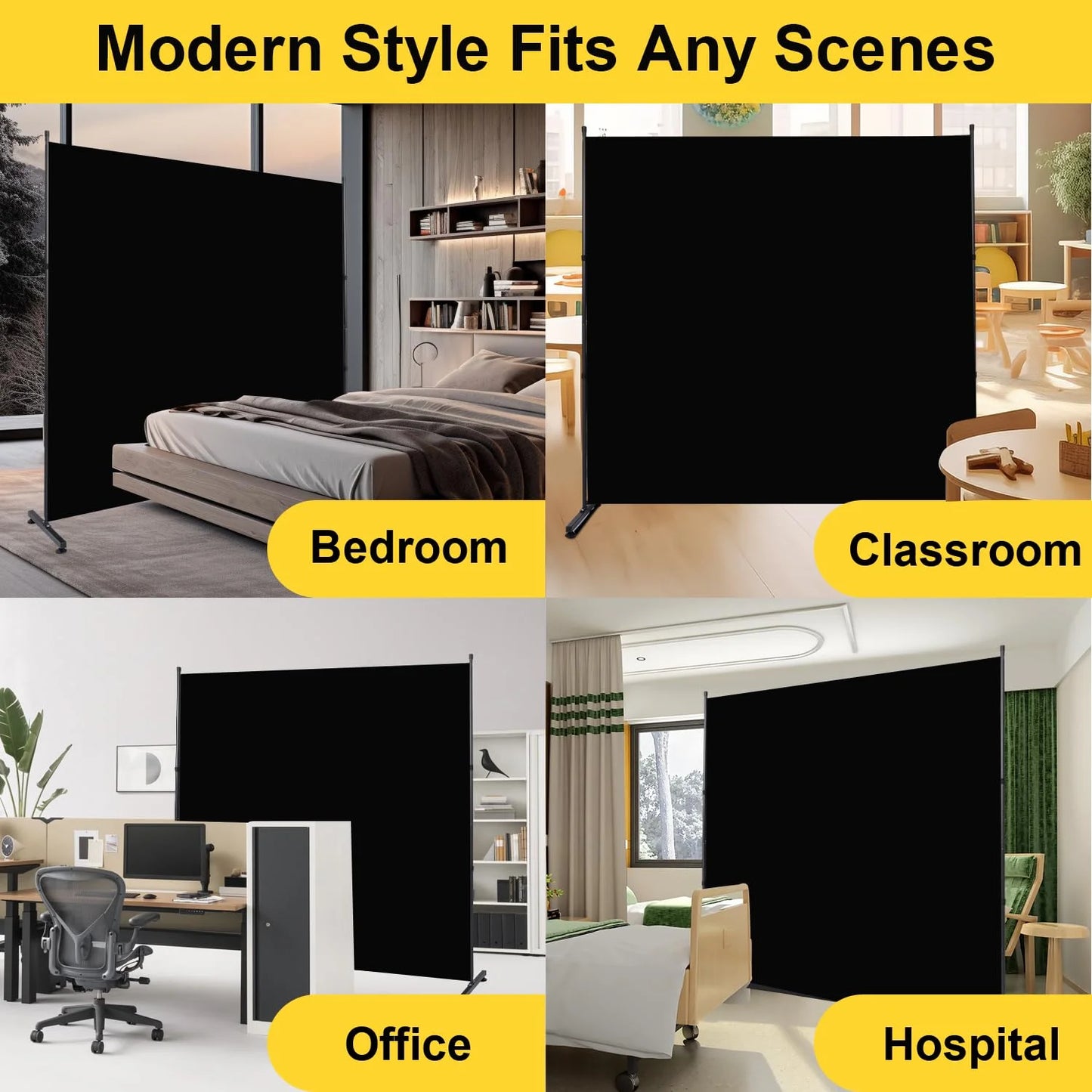 6FT Single Panel Privacy Screen Room Divider - View 8