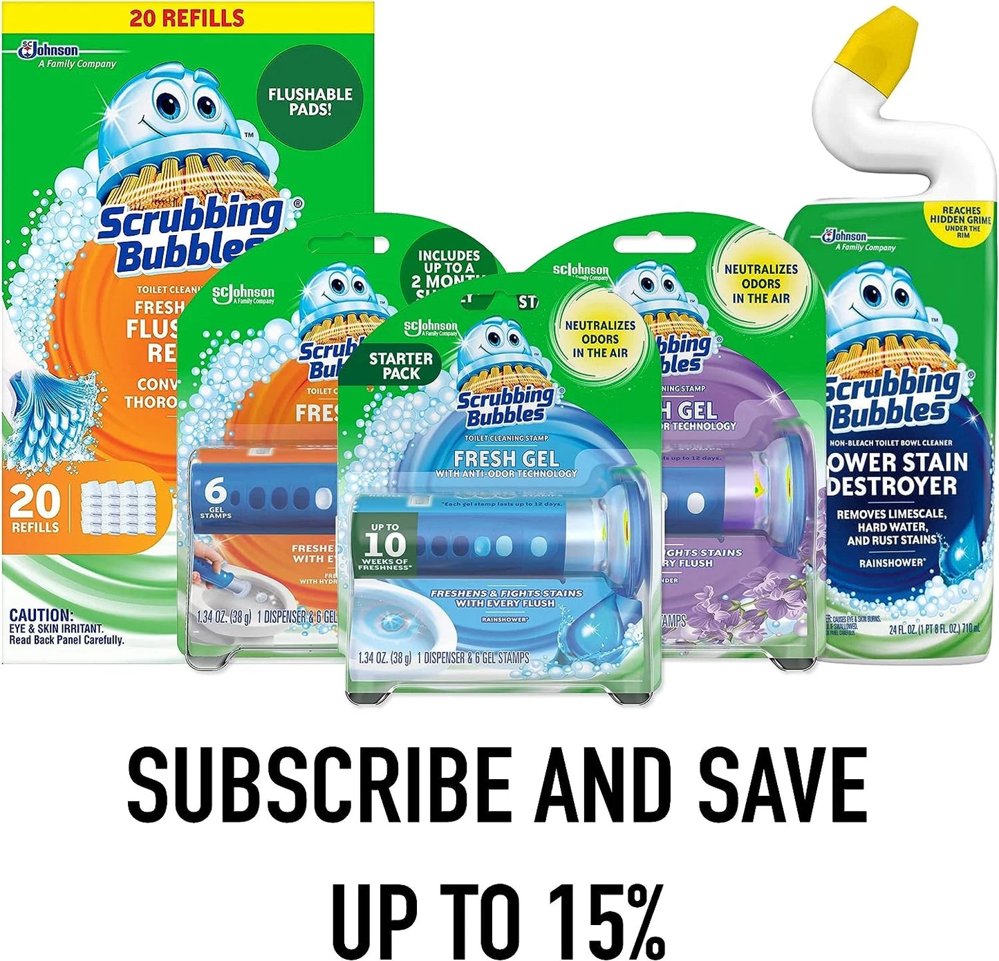 product Scrubbing Bubbles Flushable Toilet Bowl Wand Cleaner Refills, Fresh Brush Cleaner Toilet Refill Pads, Removes Limescale & Odors, Citrus Scent, 20 Count (Pack of 1) 20 Count (Pack of 1) Refill, Good Condition condition - View 5